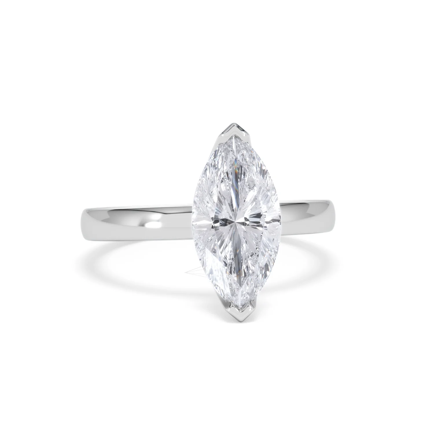Origin 2.00ct Marquise Cut Lab Diamond Solitaire Engagement Ring in 18K White Gold - Image 9