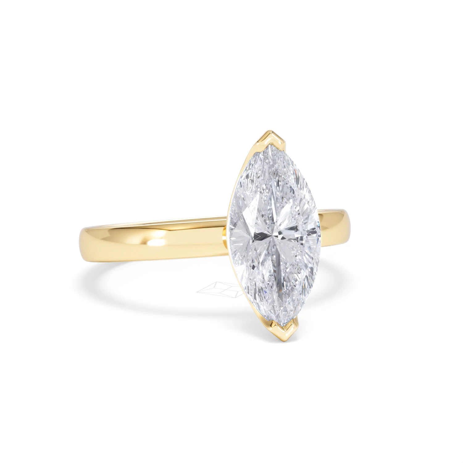 Origin 2.00ct Marquise Cut Lab Diamond Solitaire Engagement Ring in 18K Yellow Gold - Image 11
