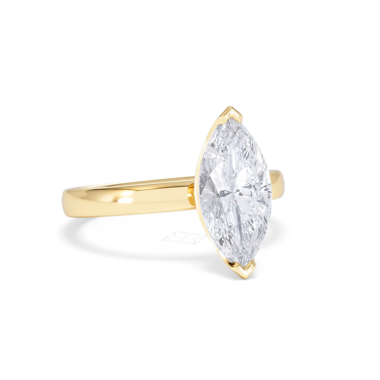Origin 2.00ct Marquise Cut Lab Diamond Solitaire Engagement Ring in 18K Yellow Gold - Image 12