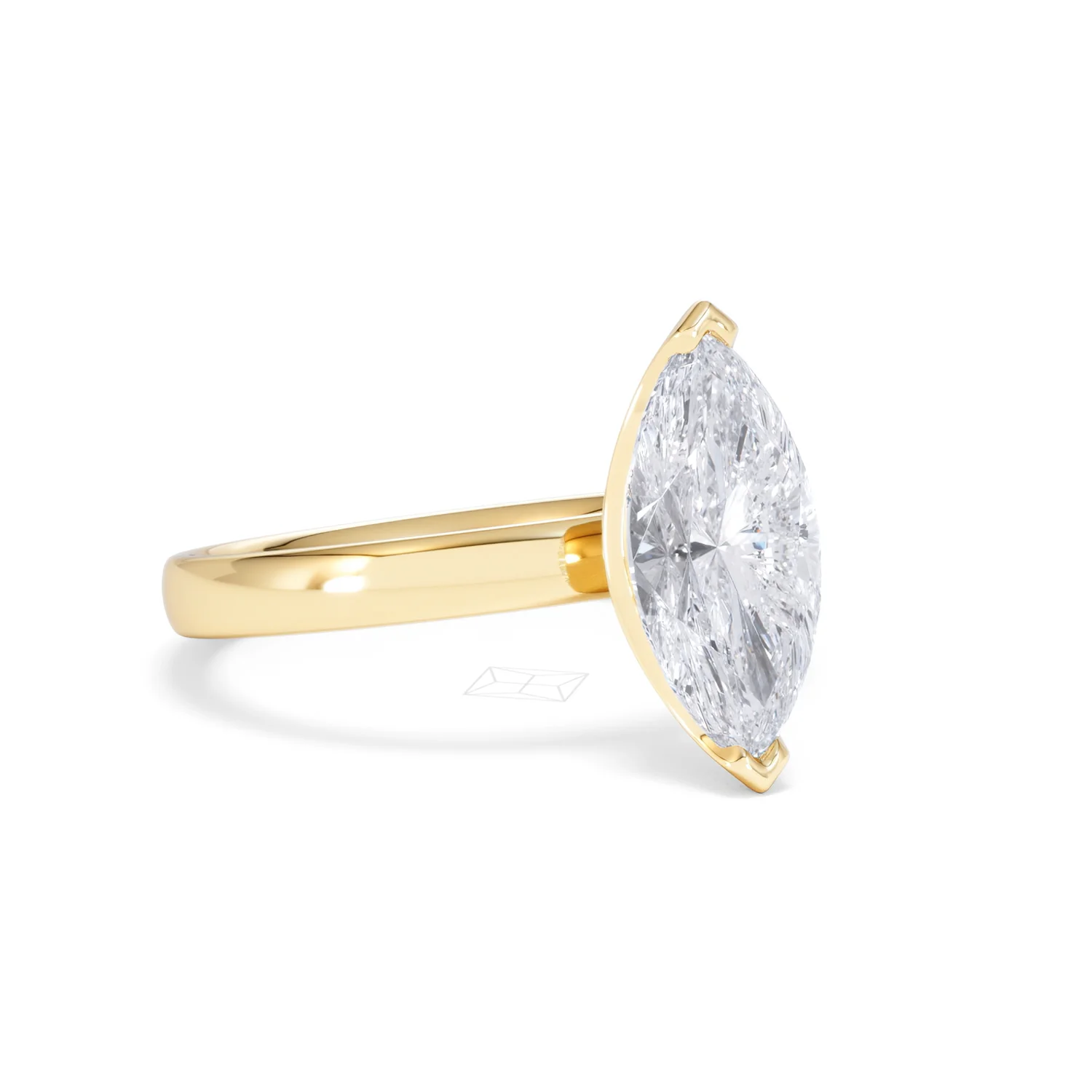 Origin 2.00ct Marquise Cut Lab Diamond Solitaire Engagement Ring in 18K Yellow Gold - Image 14