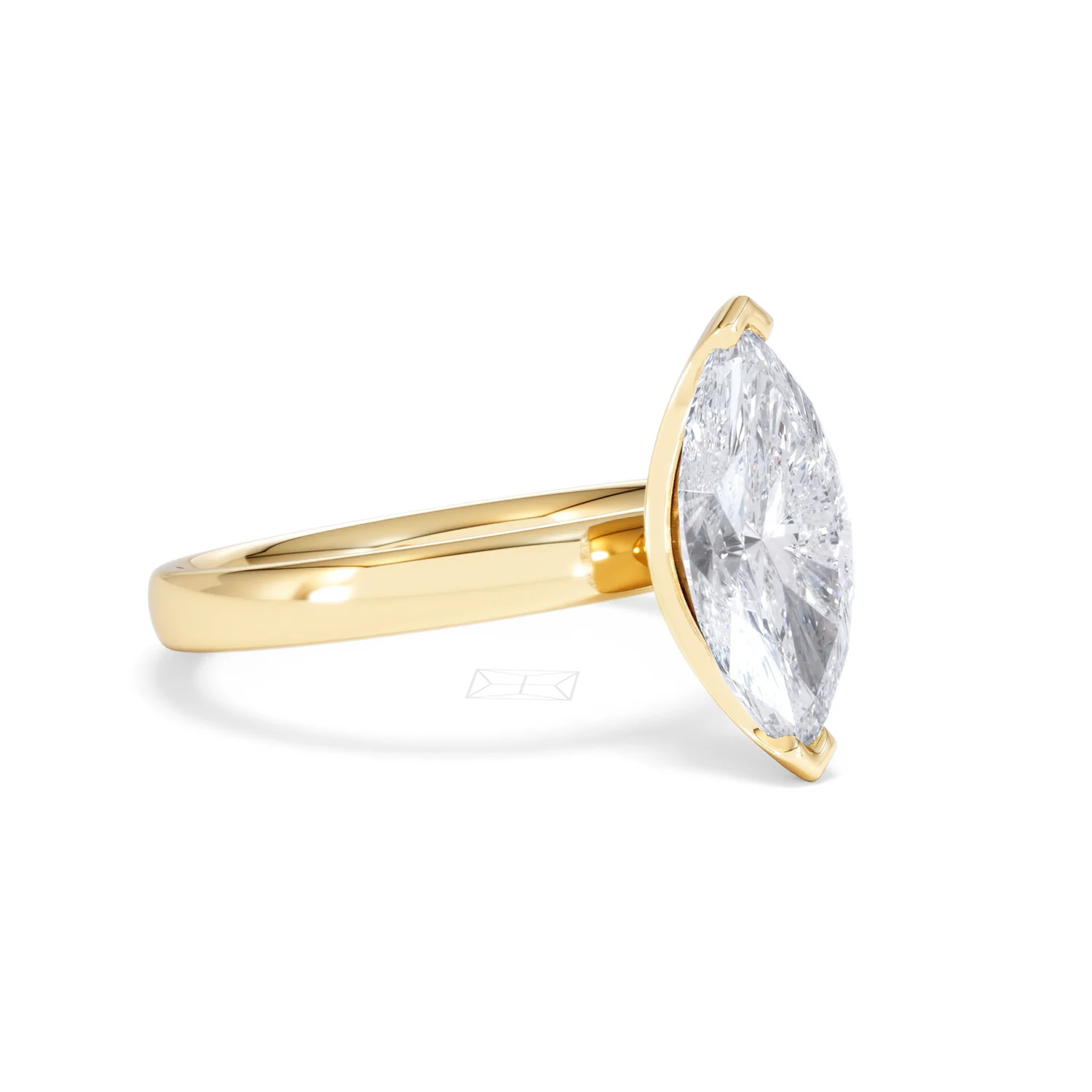 Origin 2.00ct Marquise Cut Lab Diamond Solitaire Engagement Ring in 18K Yellow Gold - Image 16