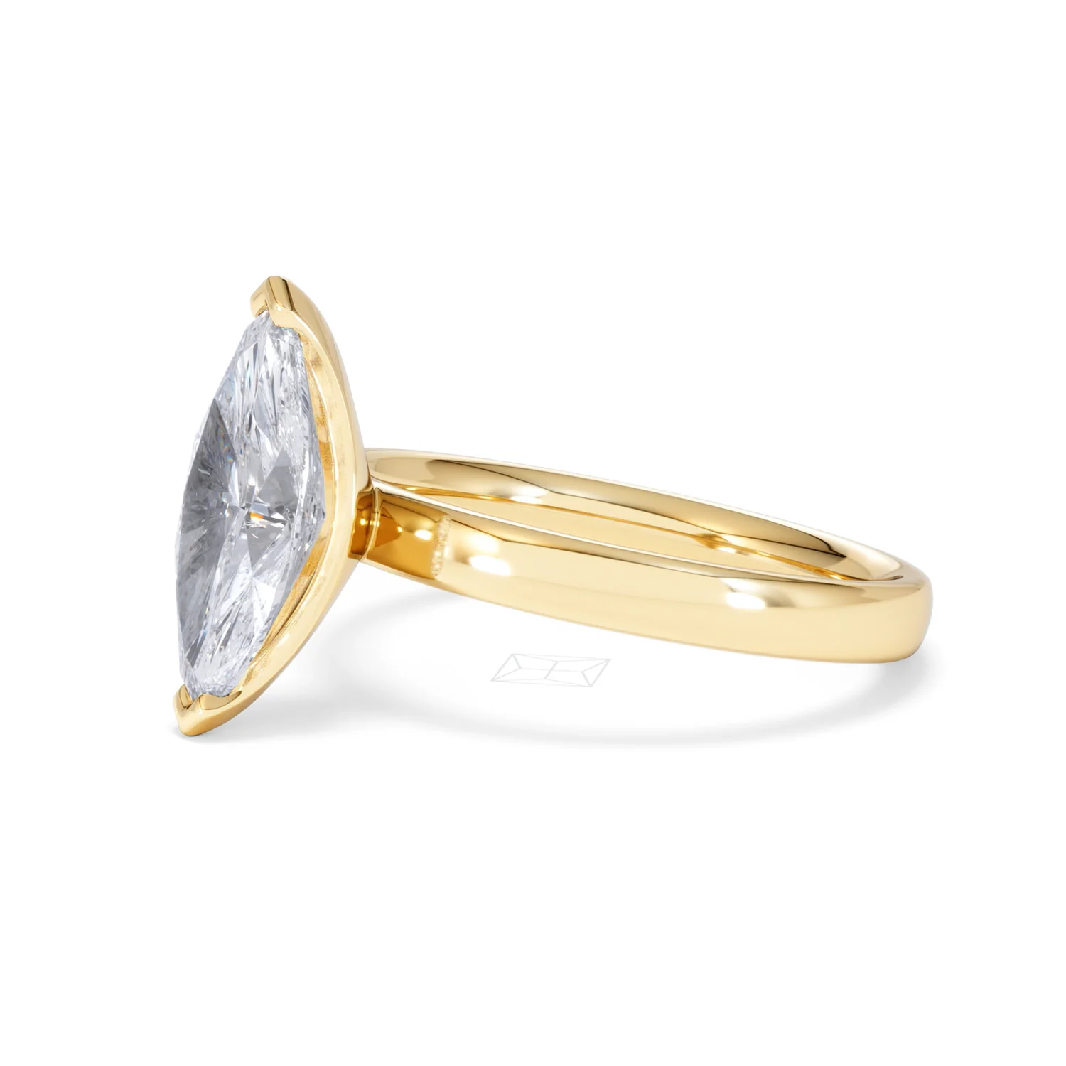 Origin 2.00ct Marquise Cut Lab Diamond Solitaire Engagement Ring in 18K Yellow Gold - Image 74
