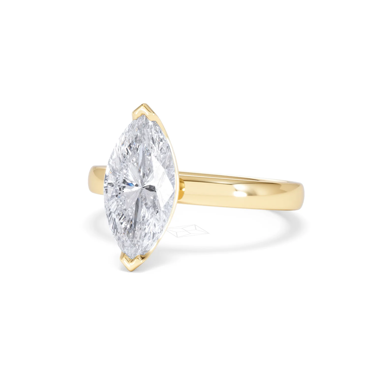 Origin 2.00ct Marquise Cut Lab Diamond Solitaire Engagement Ring in 18K Yellow Gold - Image 82