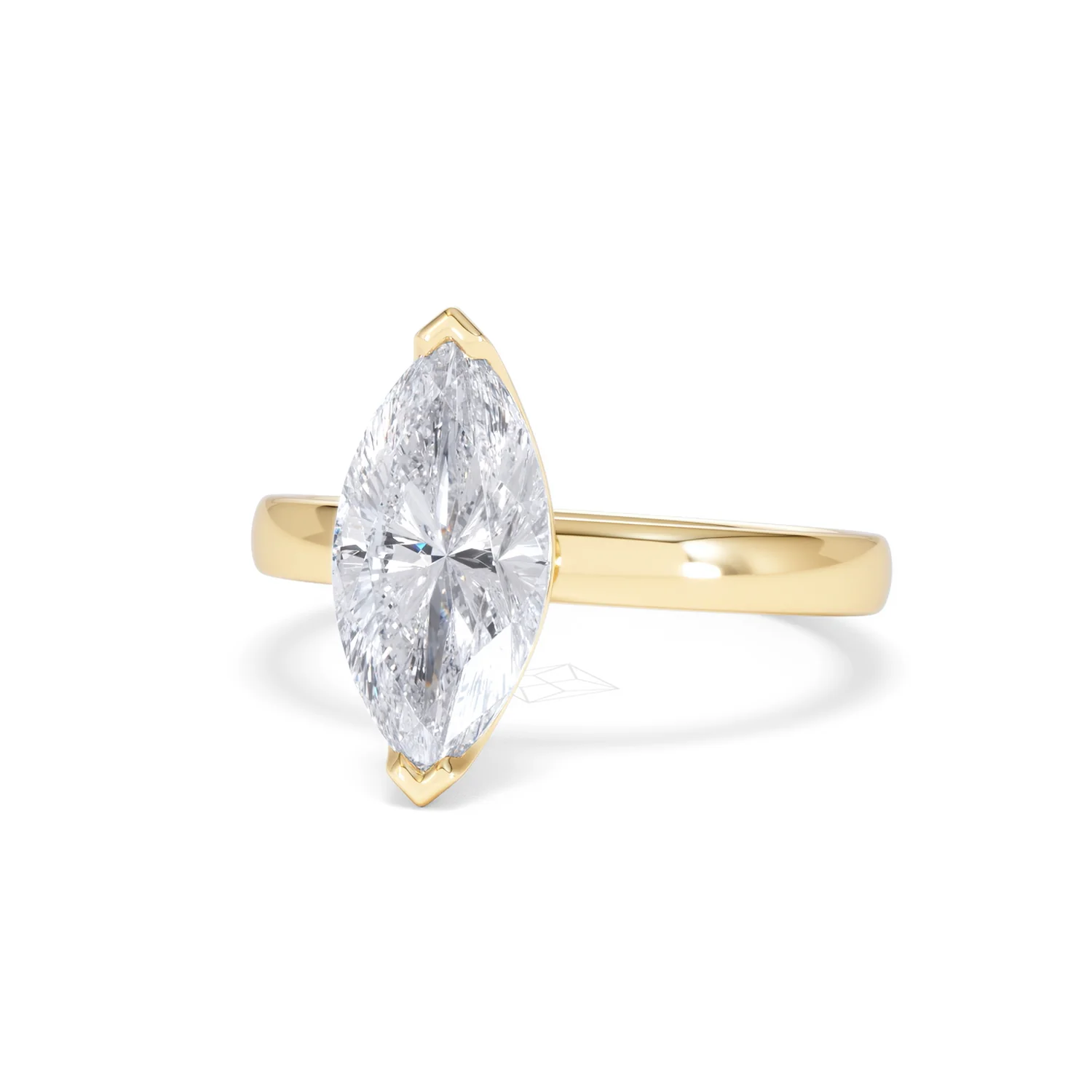 Origin 2.00ct Marquise Cut Lab Diamond Solitaire Engagement Ring in 18K Yellow Gold - Image 83