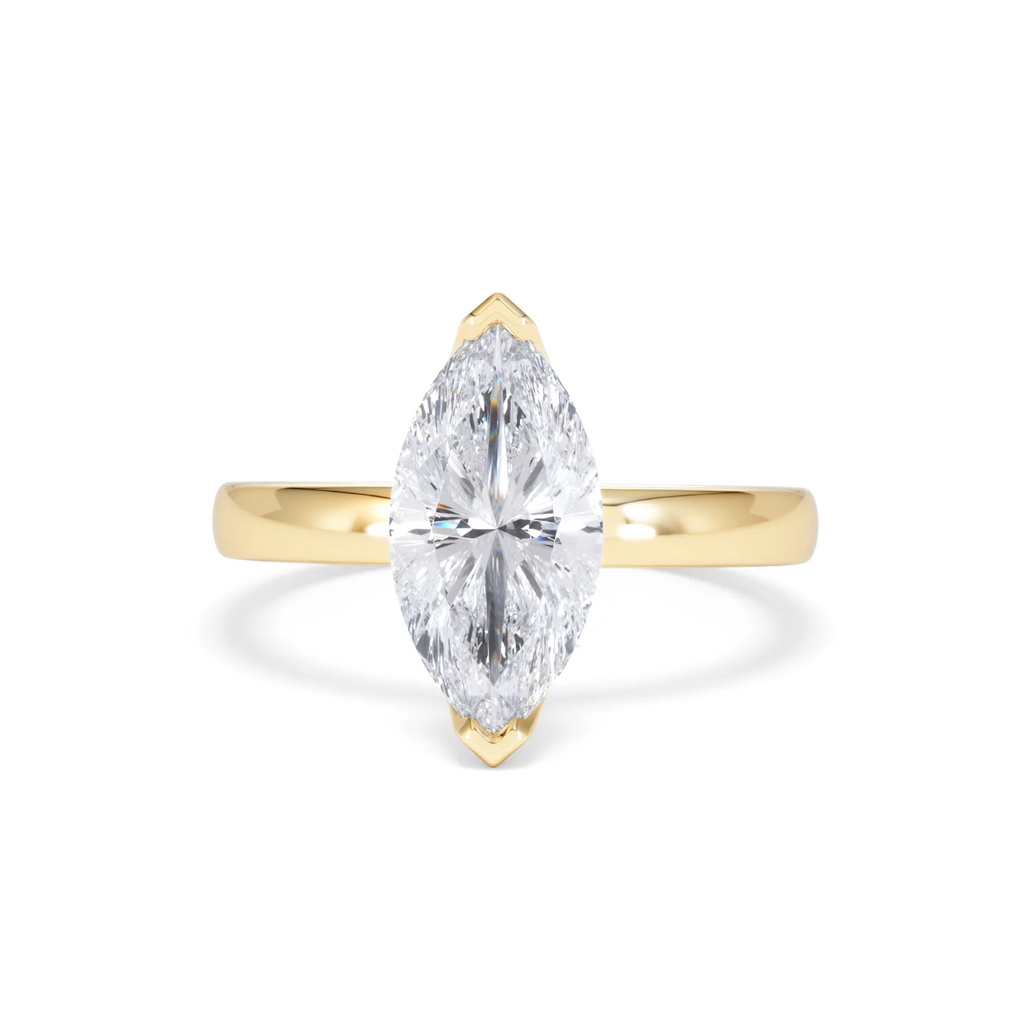 Origin 2.00ct Marquise Cut Lab Diamond Solitaire Engagement Ring in 18K Yellow Gold - Image 86