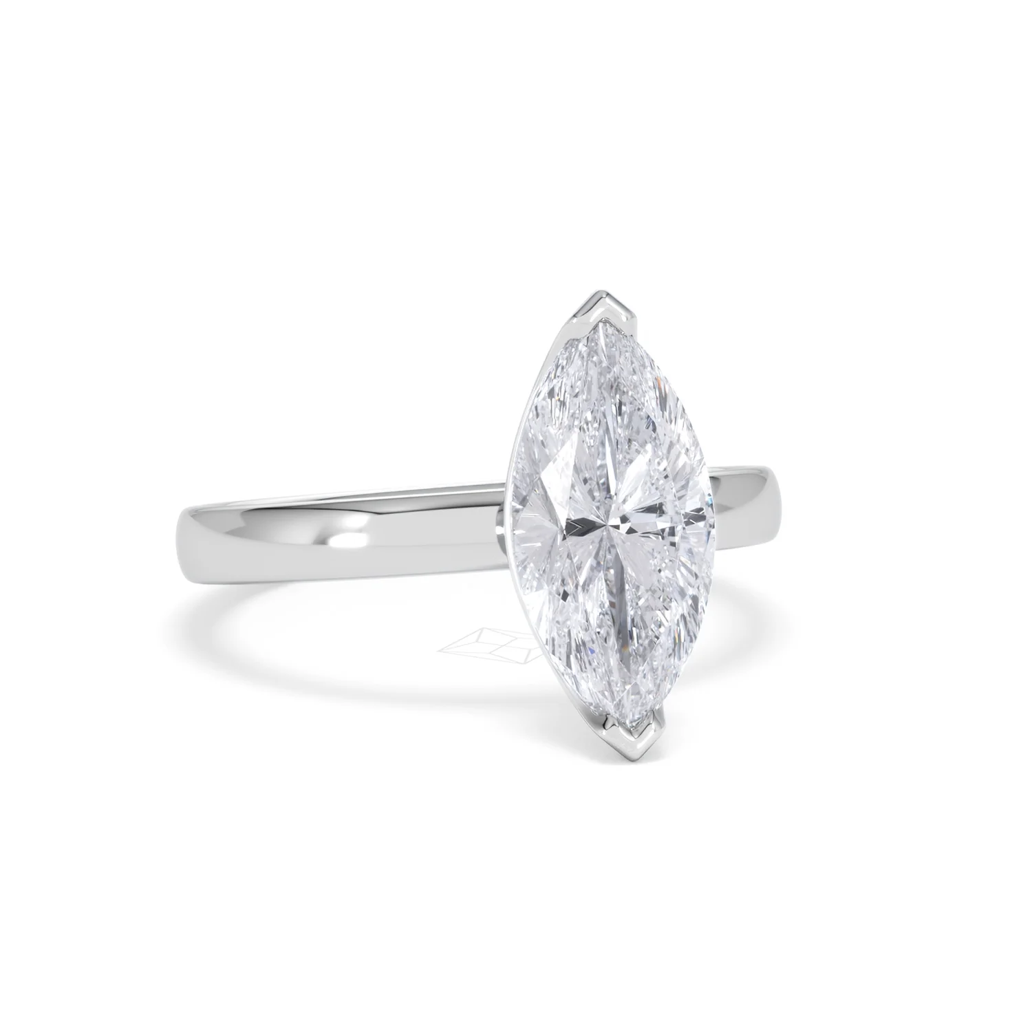 Origin 2.00ct Marquise Cut Lab Diamond Solitaire Engagement Ring in Platinum - Image 11