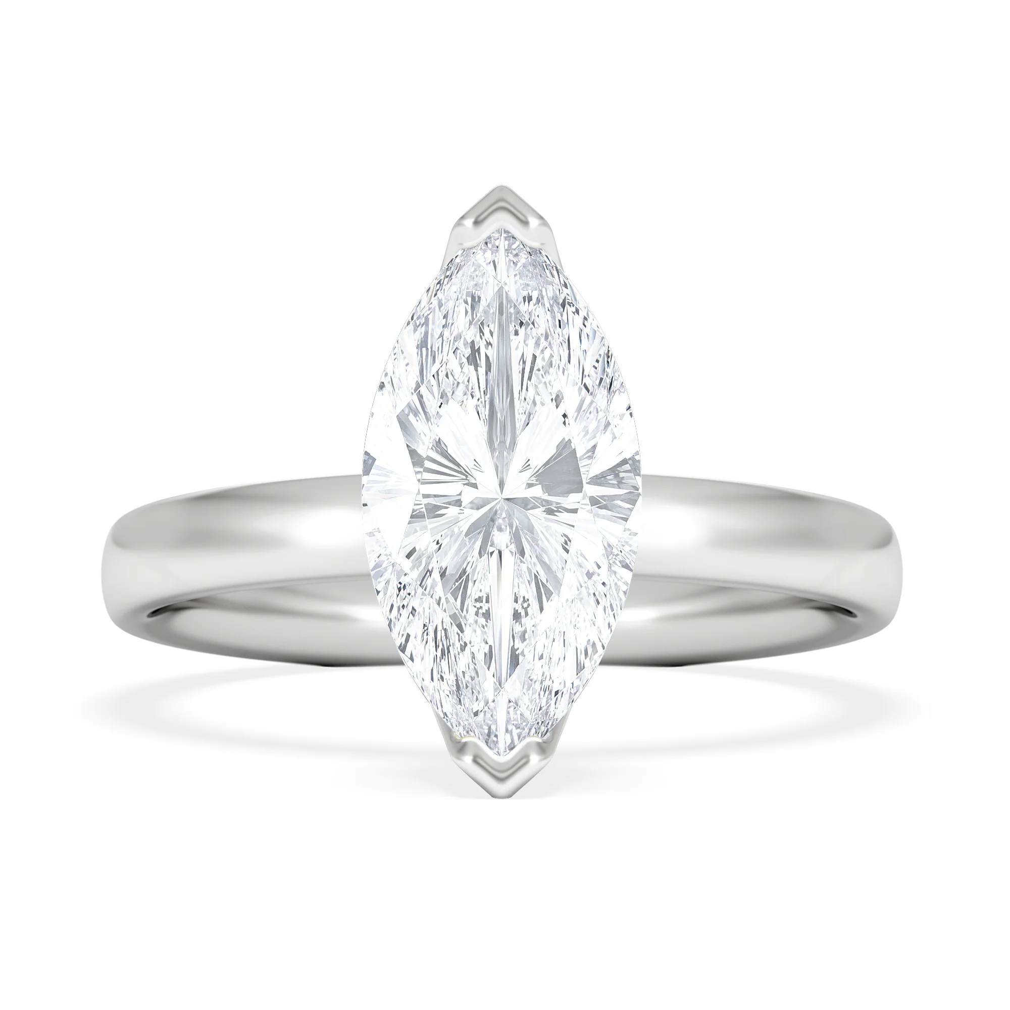 Origin 2.00ct Marquise Cut Lab Diamond Solitaire Engagement Ring in Platinum - Image 6