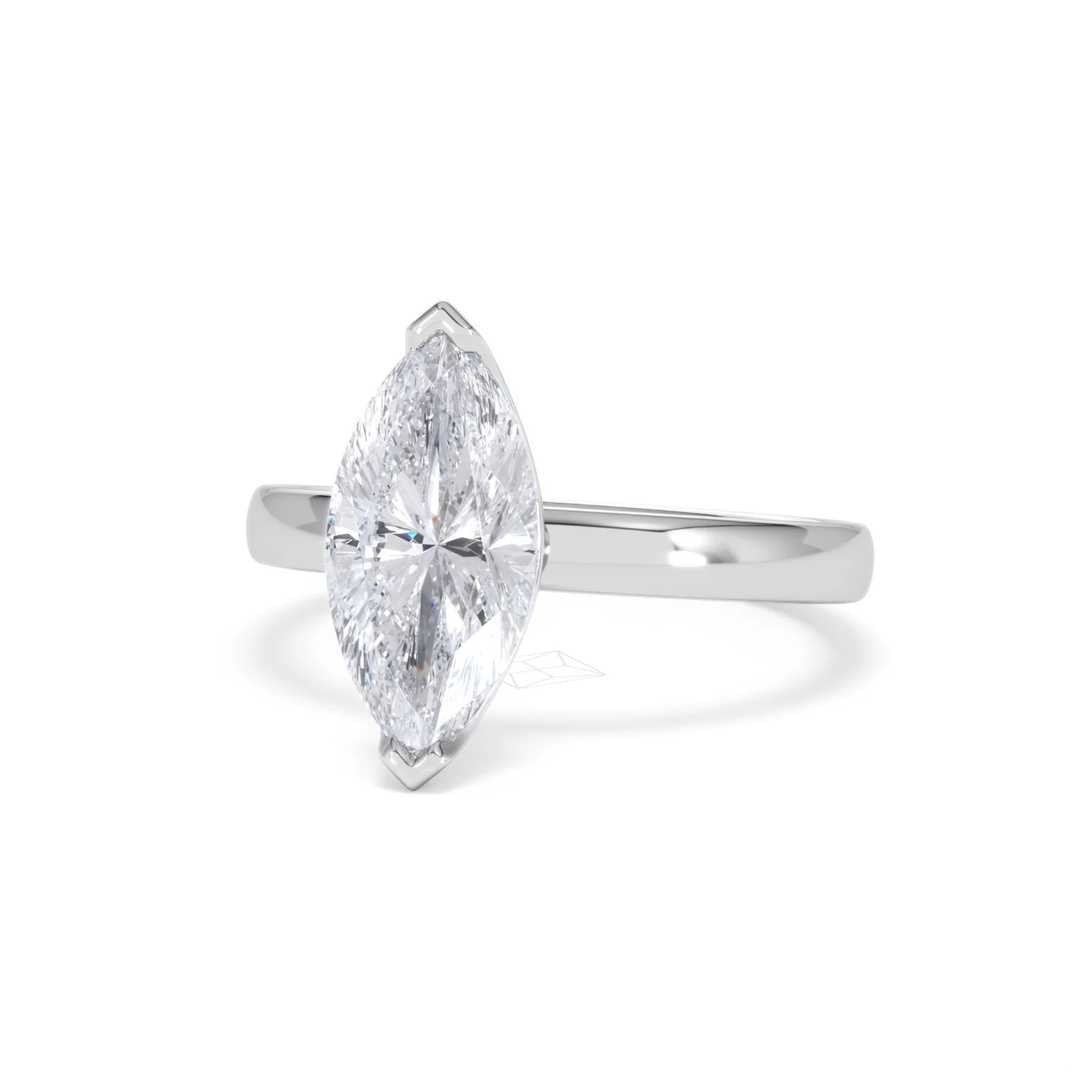 Origin 2.00ct Marquise Cut Lab Diamond Solitaire Engagement Ring in Platinum - Image 83