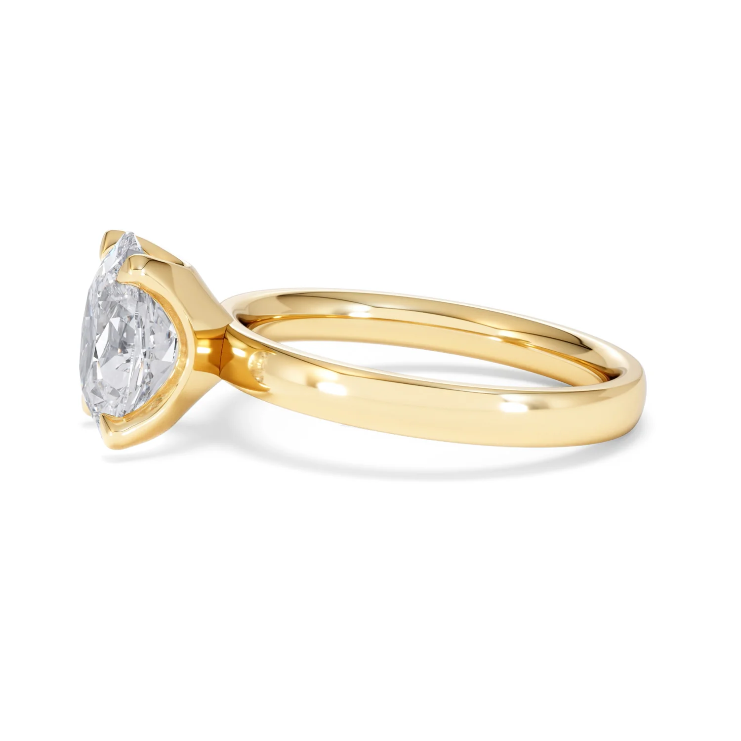 Origin 2.00ct Oval Cut Lab Diamond Solitaire Engagement Ring in 18K Yellow Gold - Image 70