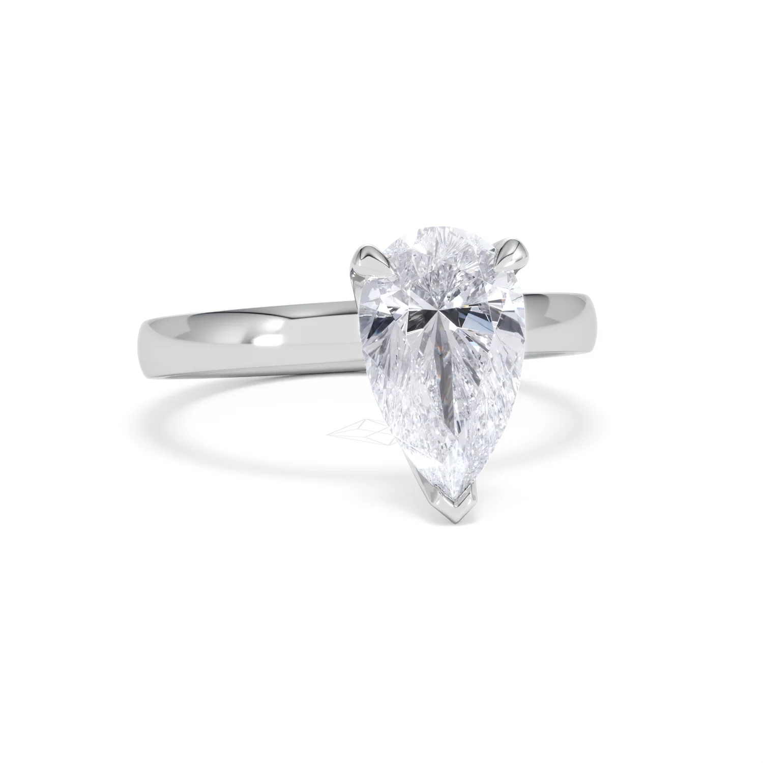 Origin 2.00ct Pear Cut Lab Diamond Solitaire Engagement Ring in 18K White Gold - Image 10