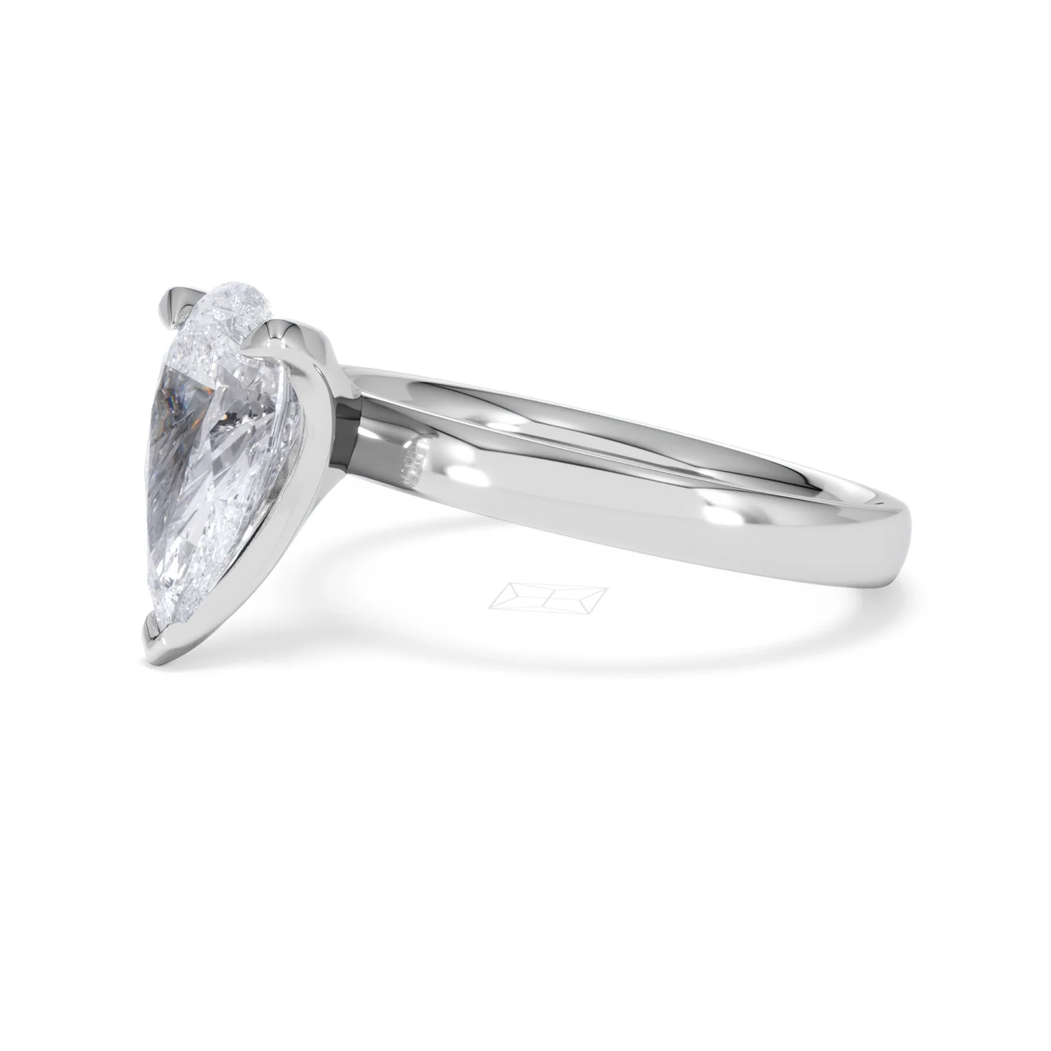 Origin 2.00ct Pear Cut Lab Diamond Solitaire Engagement Ring in 18K White Gold - Image 74