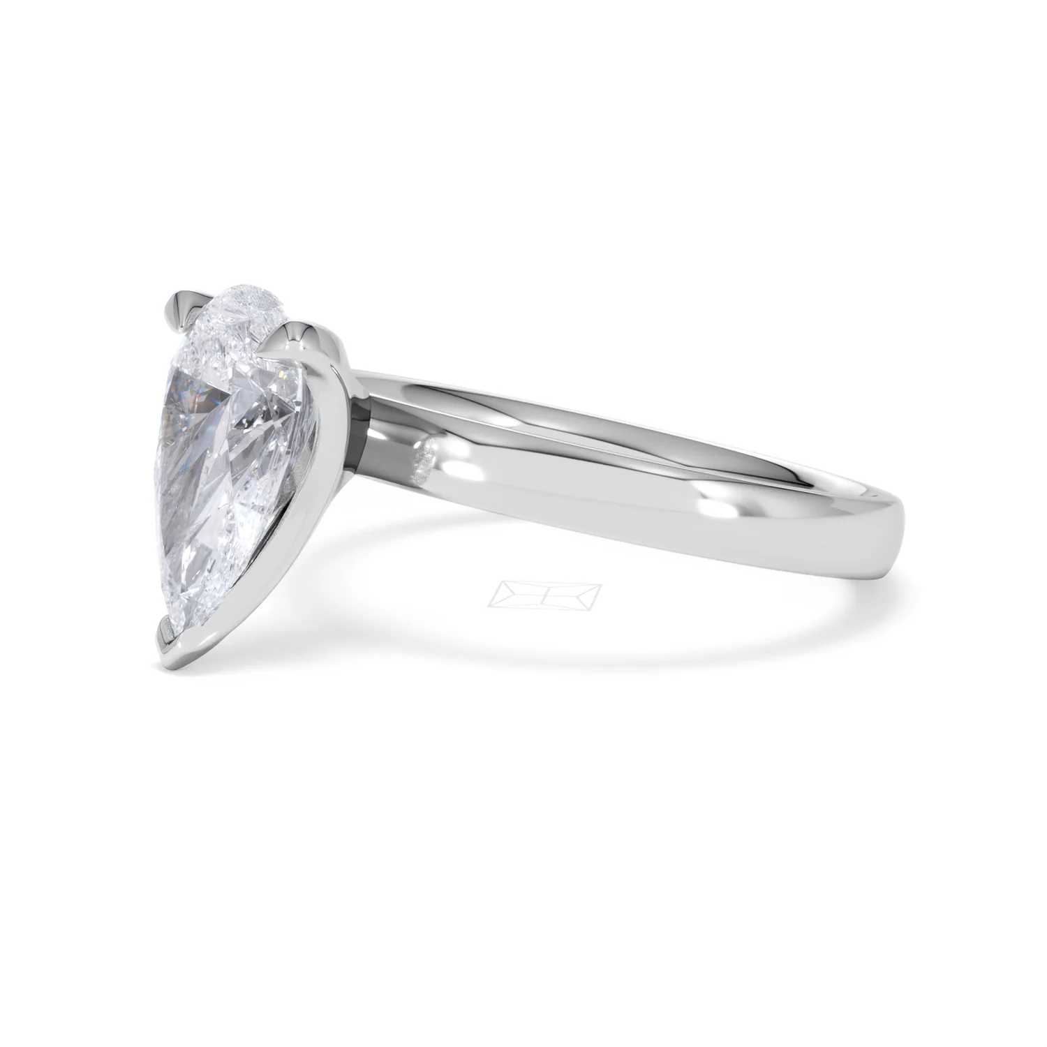 Origin 2.00ct Pear Cut Lab Diamond Solitaire Engagement Ring in 18K White Gold - Image 75