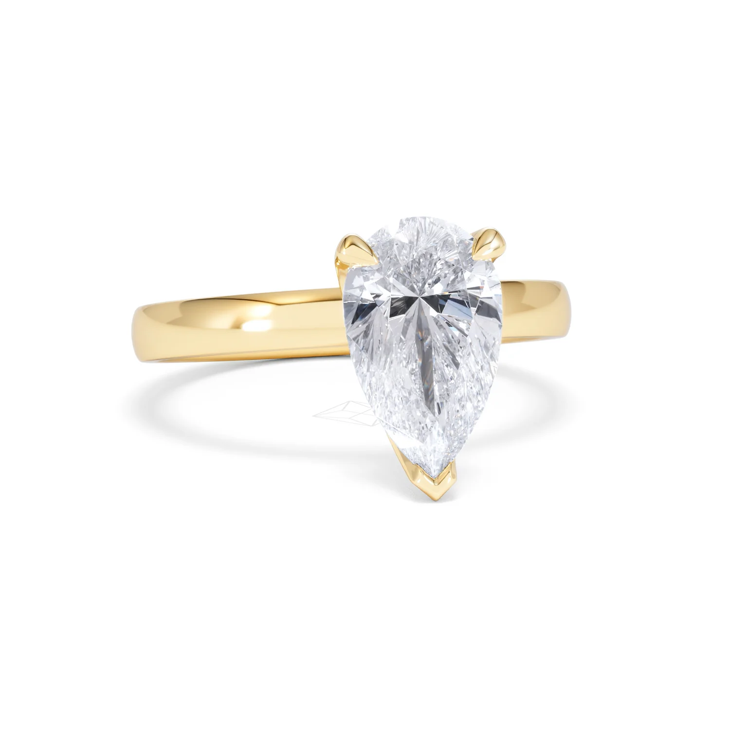 Origin 2.00ct Pear Cut Lab Diamond Solitaire Engagement Ring in 18K Yellow Gold - Image 10