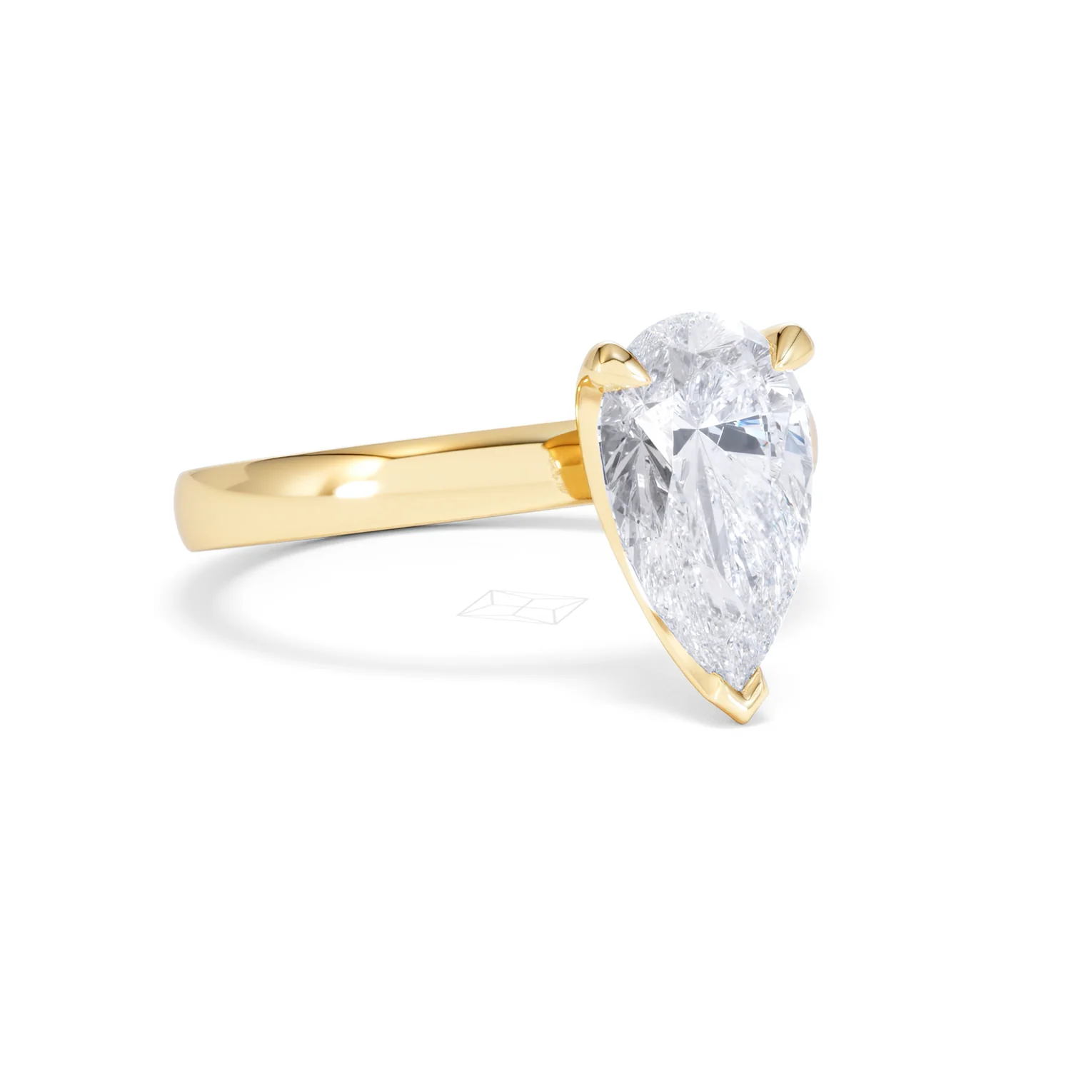 Origin 2.00ct Pear Cut Lab Diamond Solitaire Engagement Ring in 18K Yellow Gold - Image 13