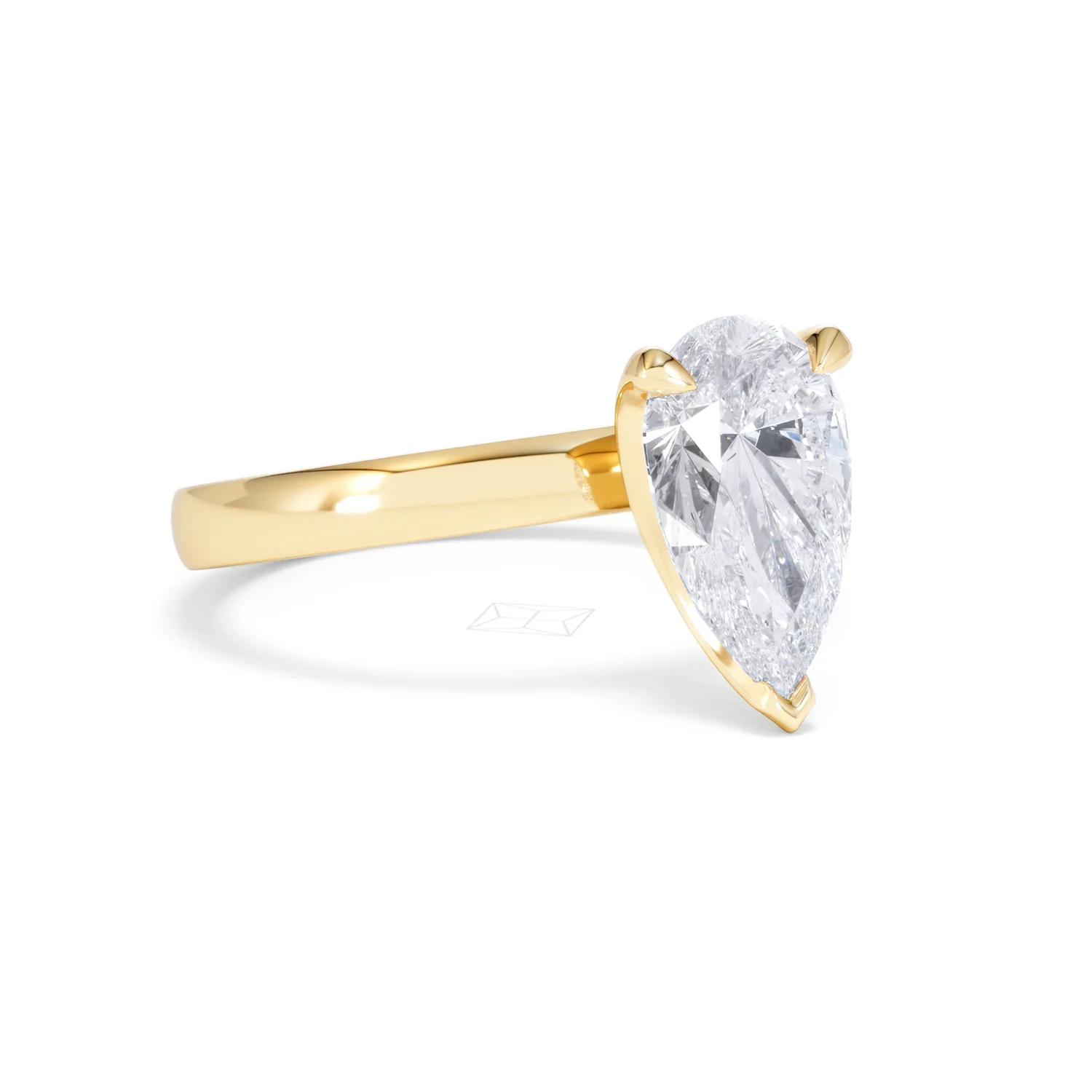 Origin 2.00ct Pear Cut Lab Diamond Solitaire Engagement Ring in 18K Yellow Gold - Image 14