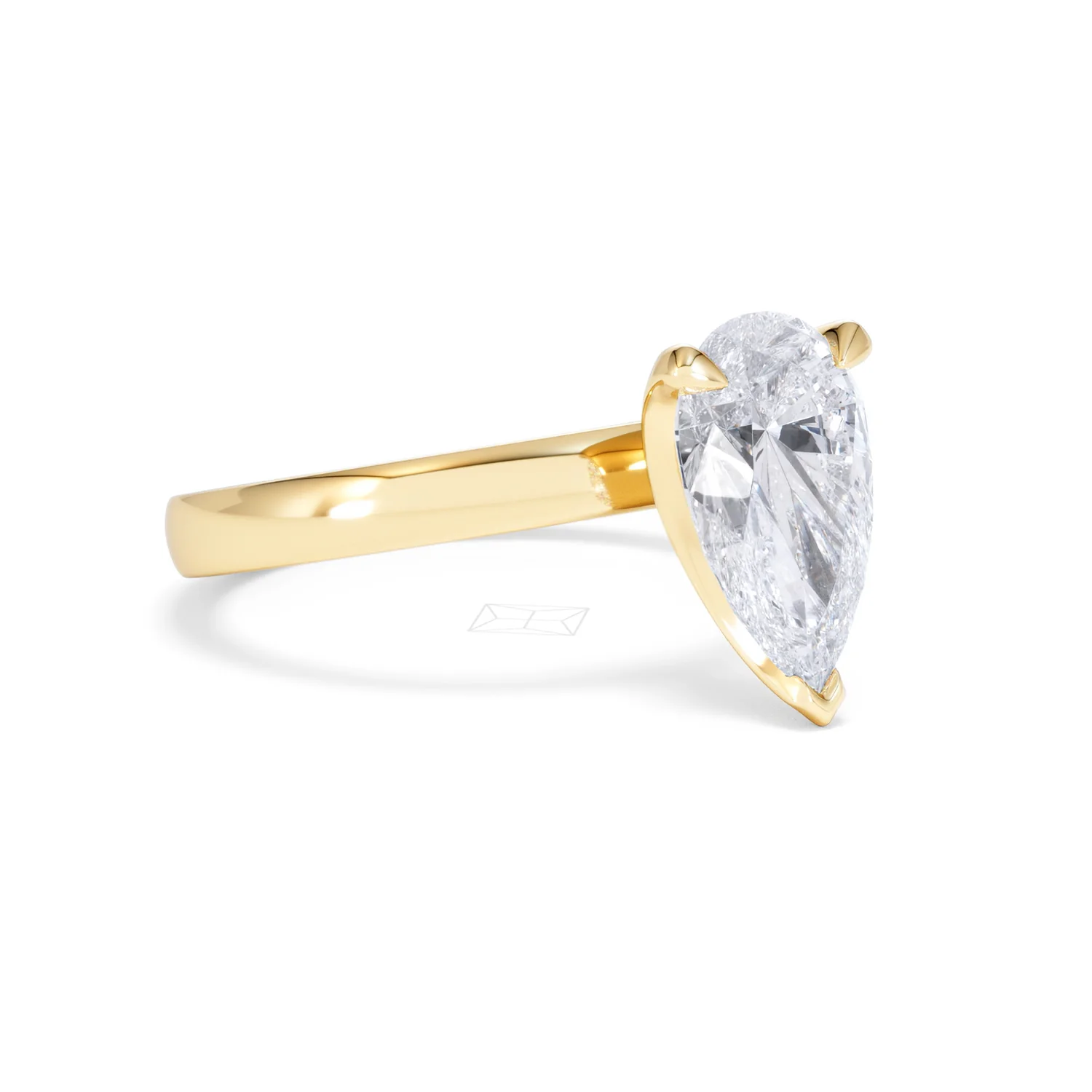 Origin 2.00ct Pear Cut Lab Diamond Solitaire Engagement Ring in 18K Yellow Gold - Image 15