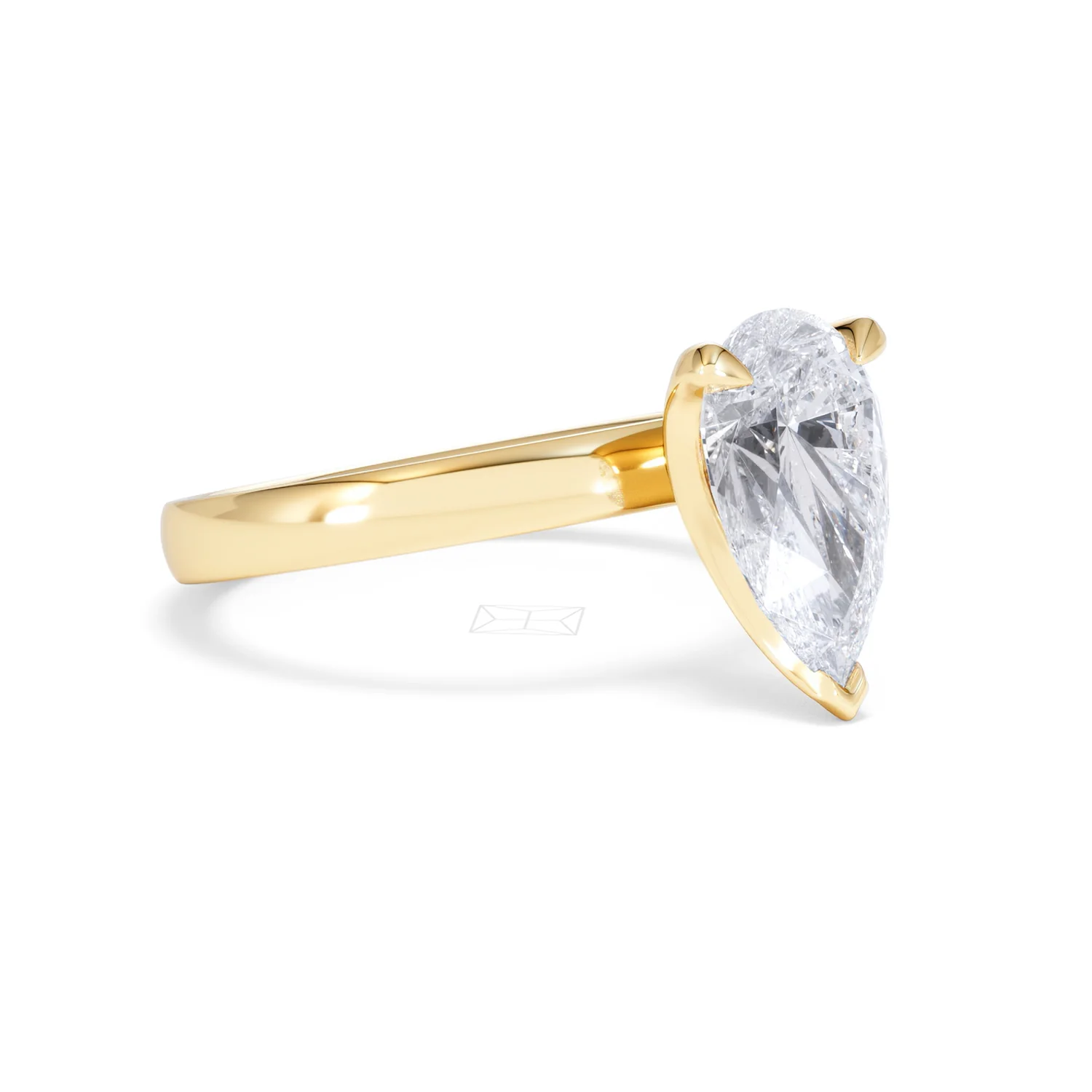 Origin 2.00ct Pear Cut Lab Diamond Solitaire Engagement Ring in 18K Yellow Gold - Image 16