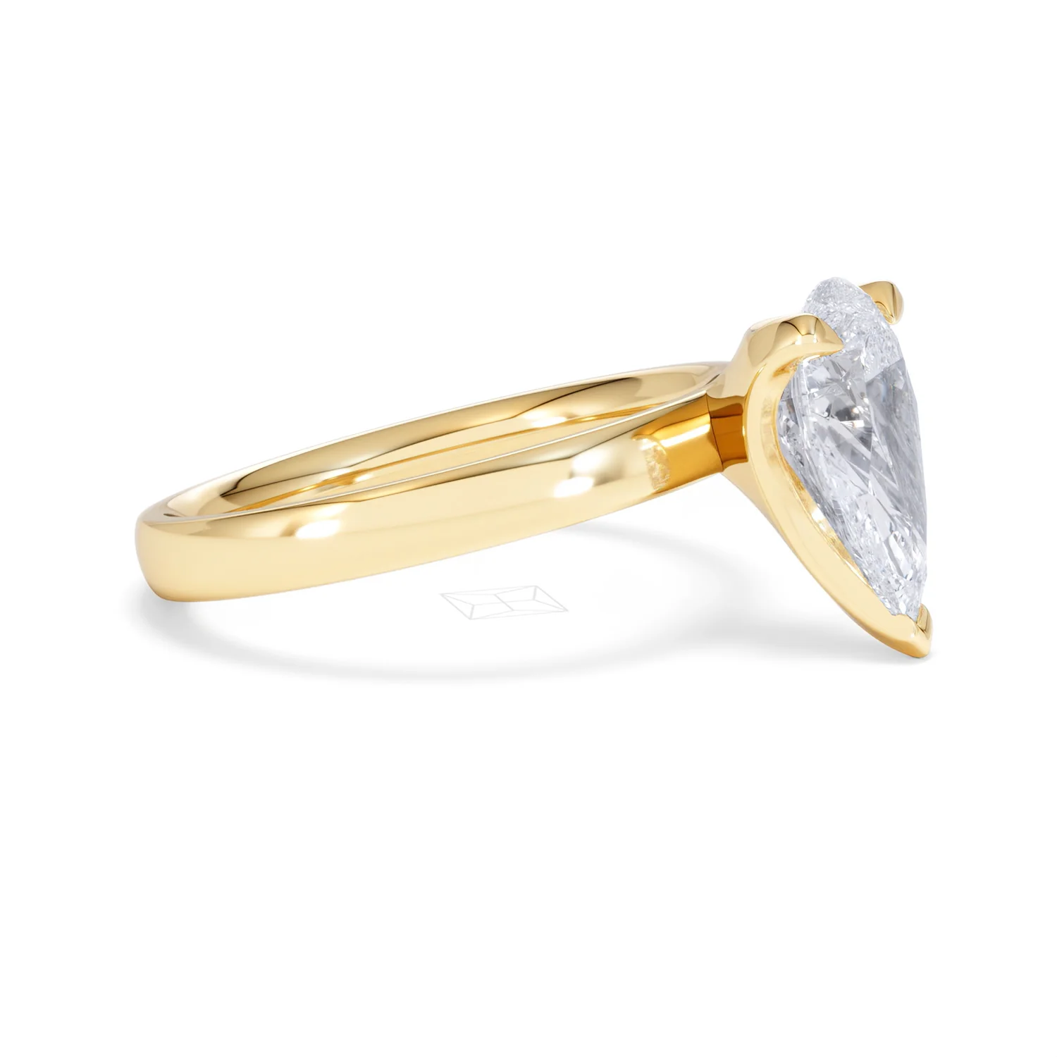 Origin 2.00ct Pear Cut Lab Diamond Solitaire Engagement Ring in 18K Yellow Gold - Image 21