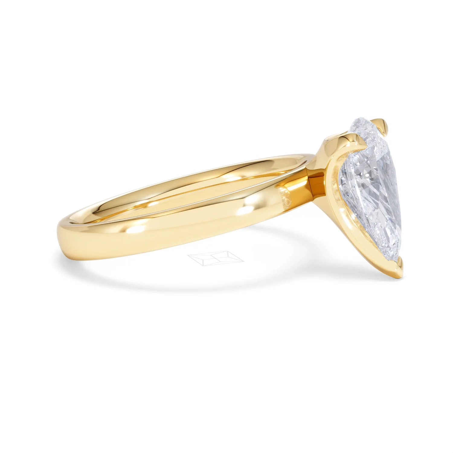 Origin 2.00ct Pear Cut Lab Diamond Solitaire Engagement Ring in 18K Yellow Gold - Image 22