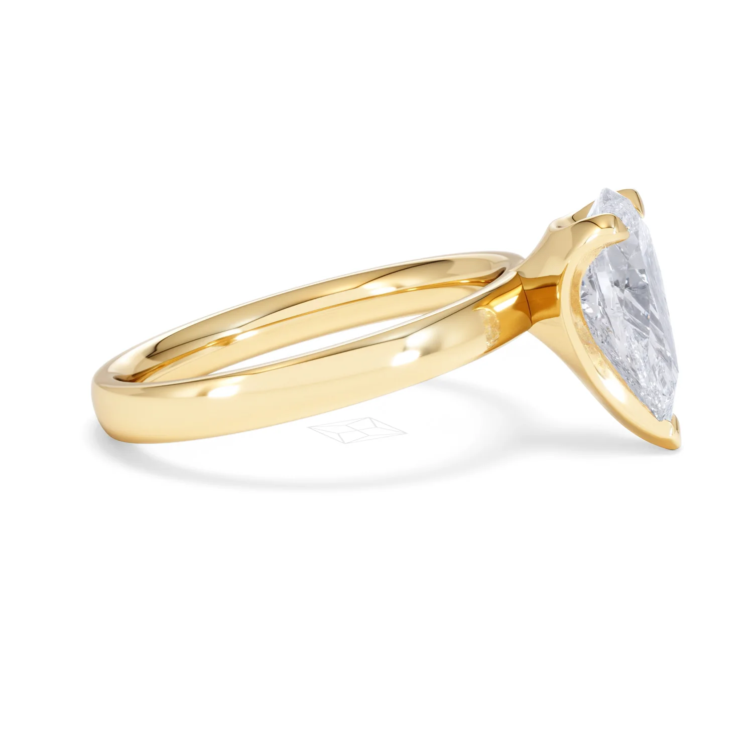 Origin 2.00ct Pear Cut Lab Diamond Solitaire Engagement Ring in 18K Yellow Gold - Image 24