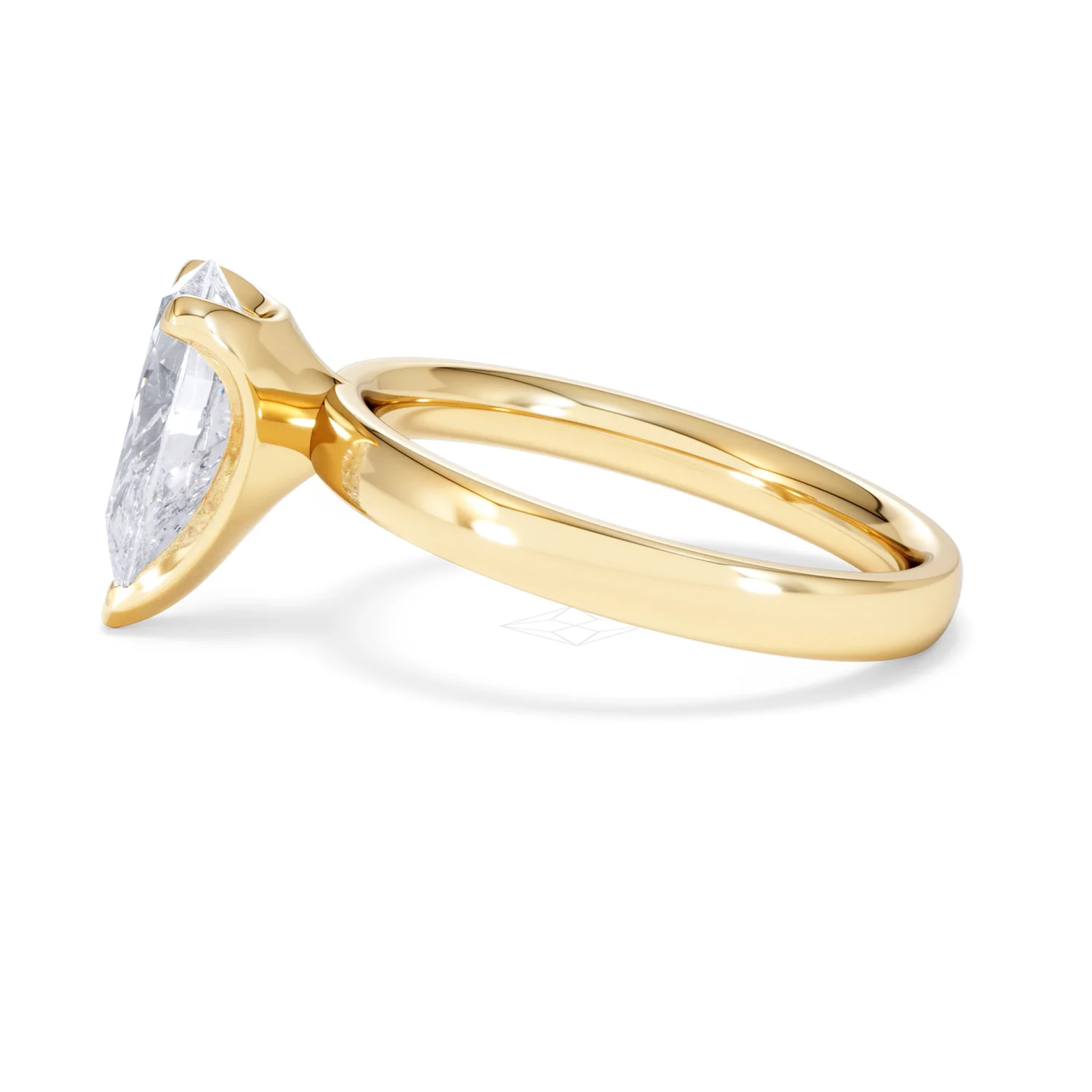 Origin 2.00ct Pear Cut Lab Diamond Solitaire Engagement Ring in 18K Yellow Gold - Image 67