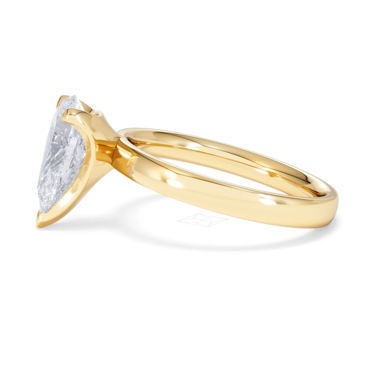Origin 2.00ct Pear Cut Lab Diamond Solitaire Engagement Ring in 18K Yellow Gold - Image 69