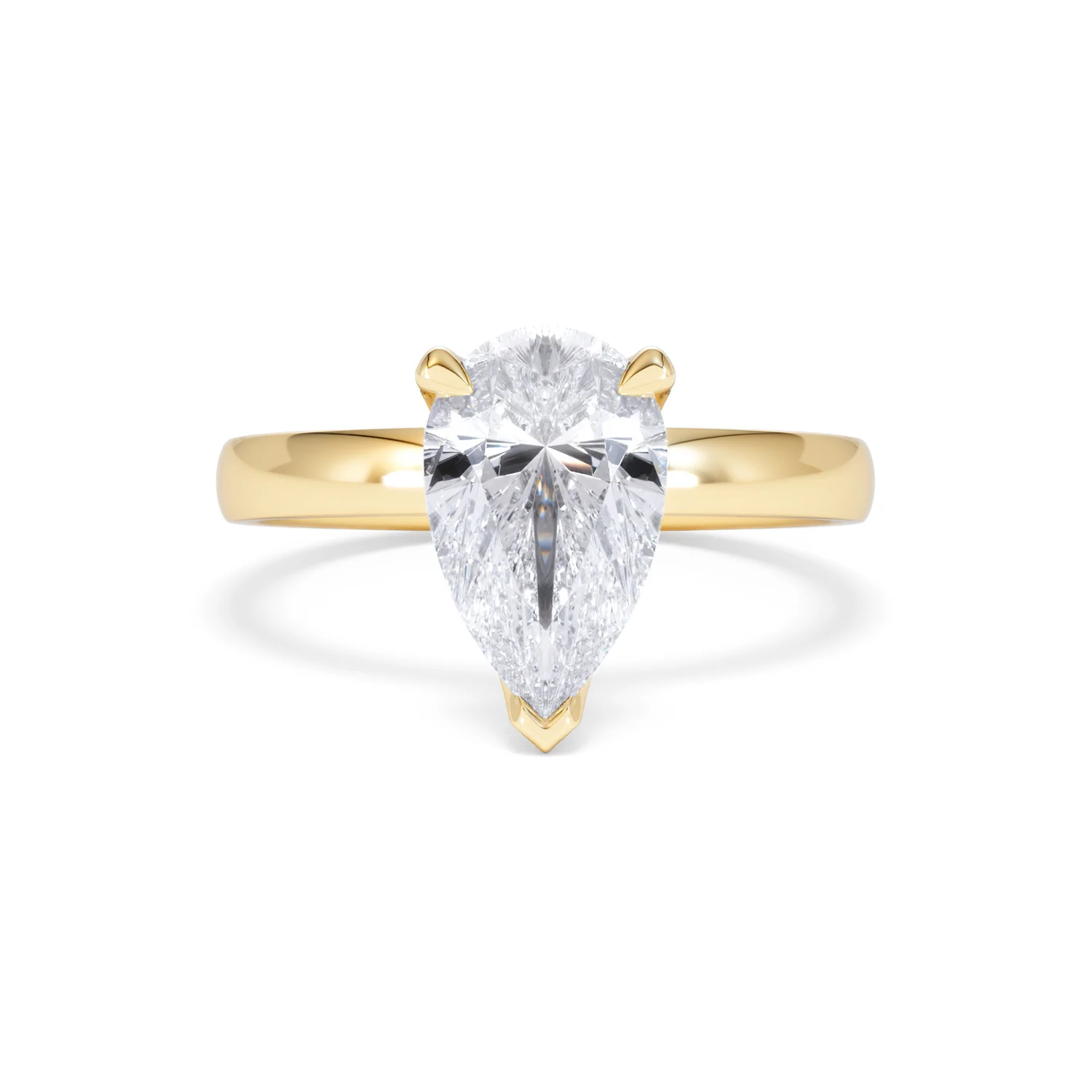 Origin 2.00ct Pear Cut Lab Diamond Solitaire Engagement Ring in 18K Yellow Gold - Image 7