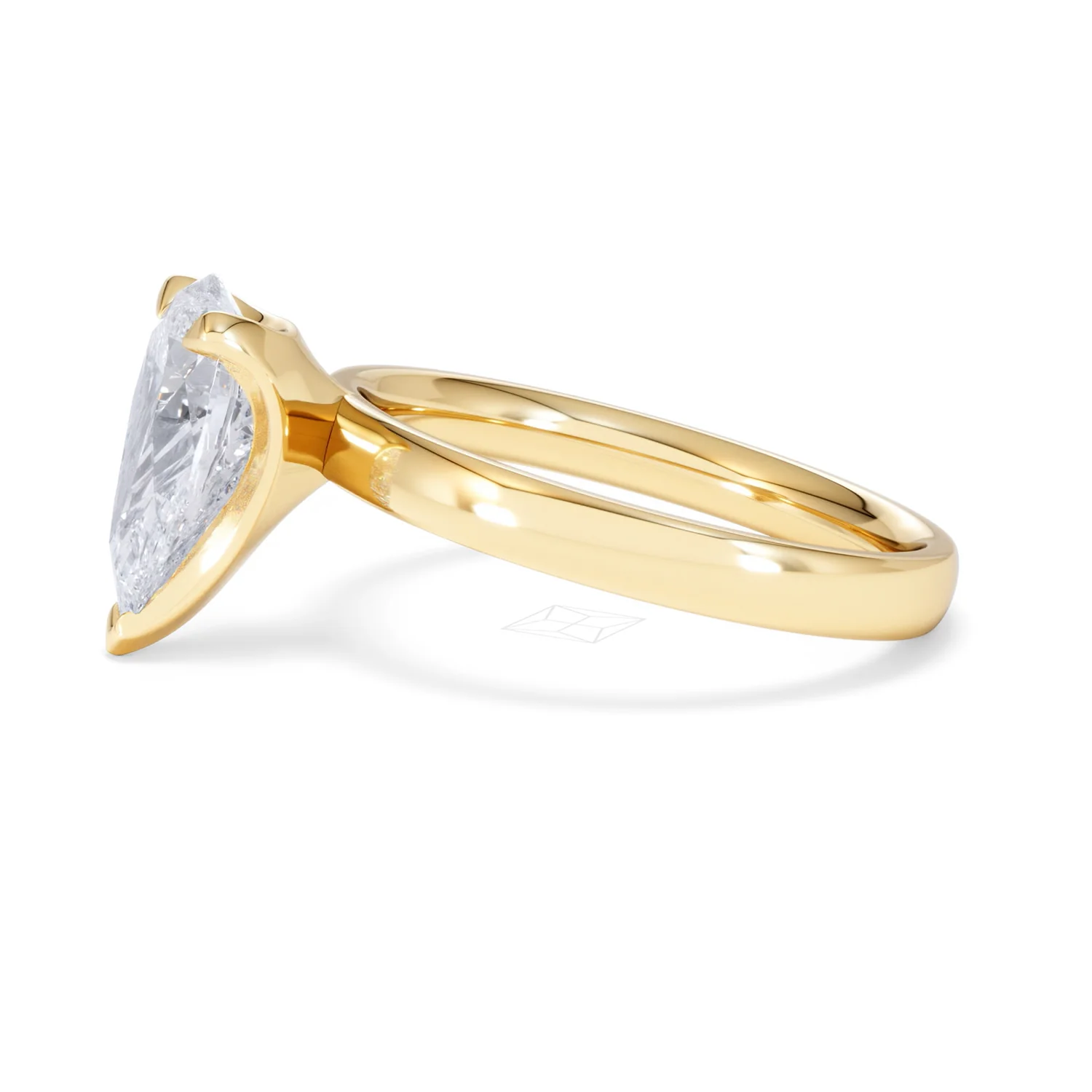 Origin 2.00ct Pear Cut Lab Diamond Solitaire Engagement Ring in 18K Yellow Gold - Image 70