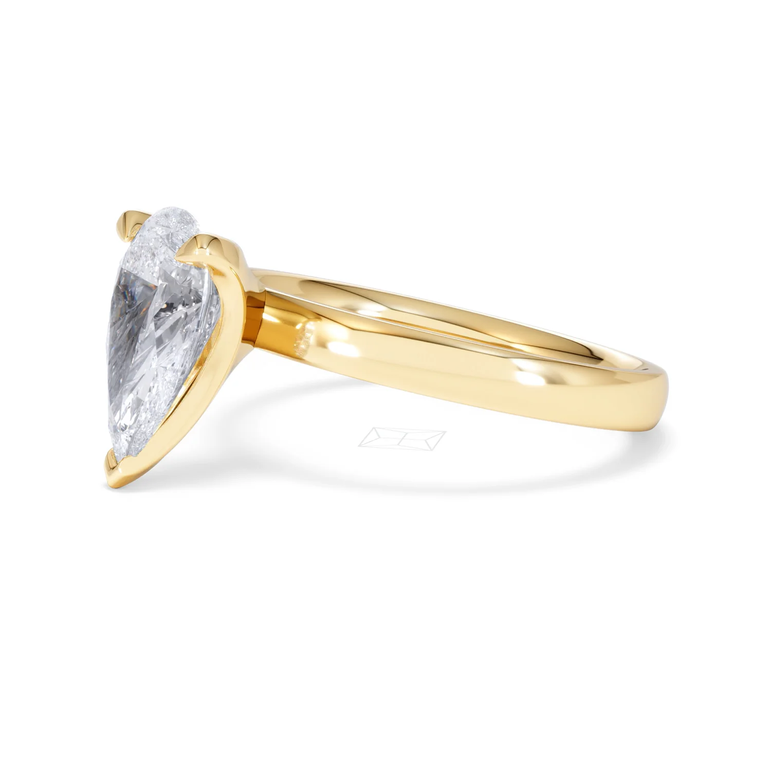 Origin 2.00ct Pear Cut Lab Diamond Solitaire Engagement Ring in 18K Yellow Gold - Image 74