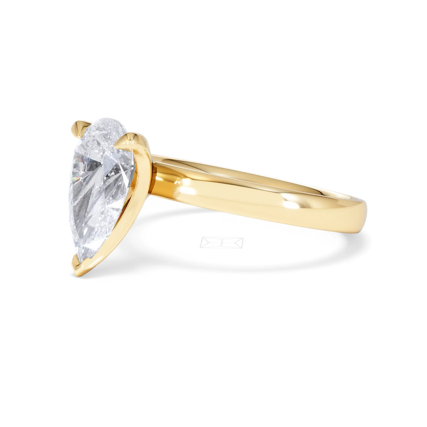 Origin 2.00ct Pear Cut Lab Diamond Solitaire Engagement Ring in 18K Yellow Gold - Image 76