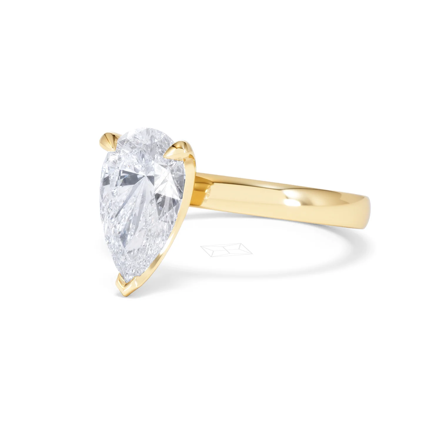 Origin 2.00ct Pear Cut Lab Diamond Solitaire Engagement Ring in 18K Yellow Gold - Image 80