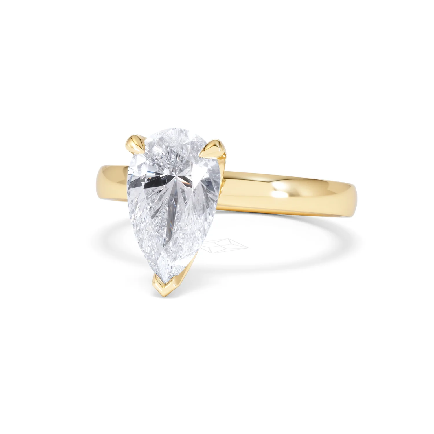 Origin 2.00ct Pear Cut Lab Diamond Solitaire Engagement Ring in 18K Yellow Gold - Image 83