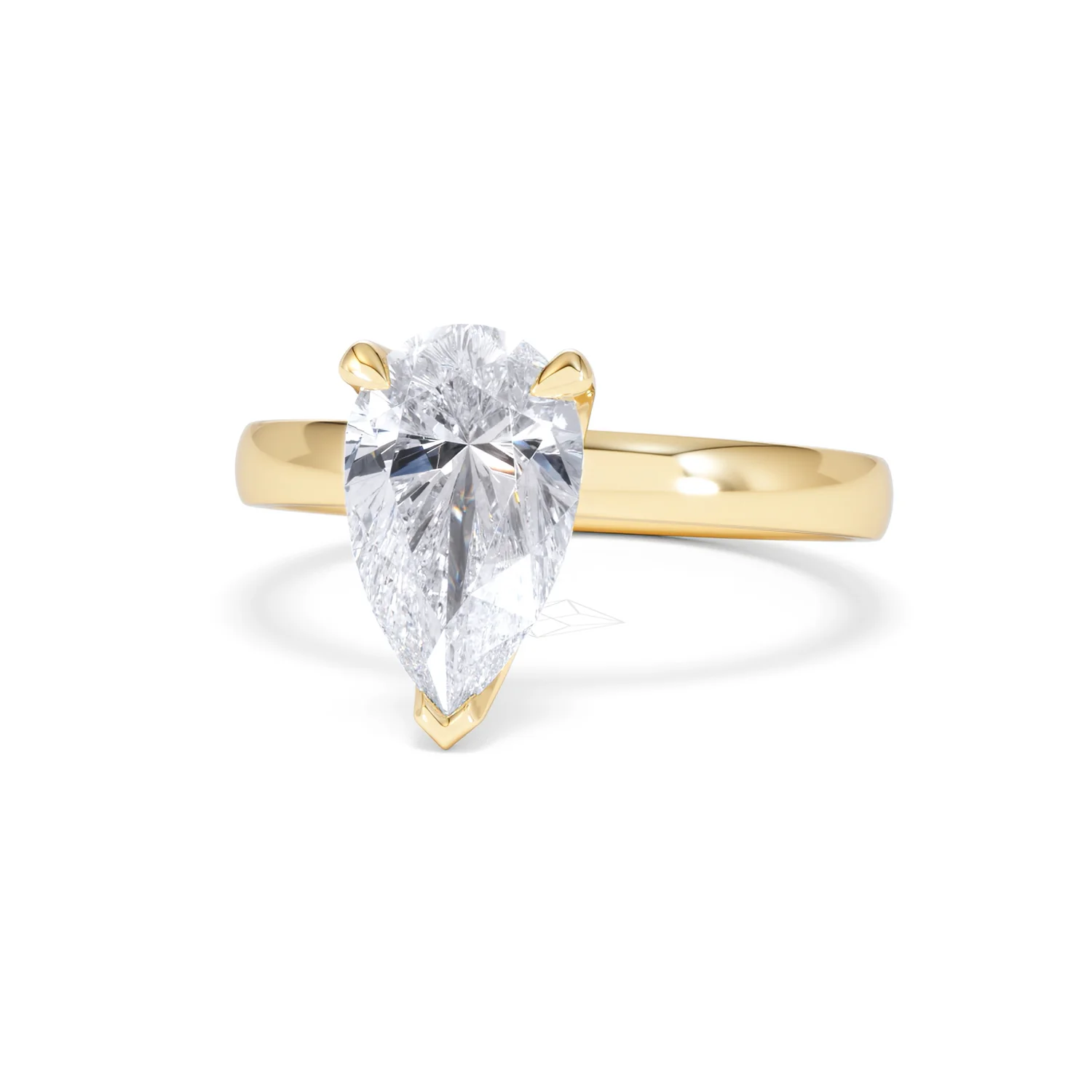 Origin 2.00ct Pear Cut Lab Diamond Solitaire Engagement Ring in 18K Yellow Gold - Image 84