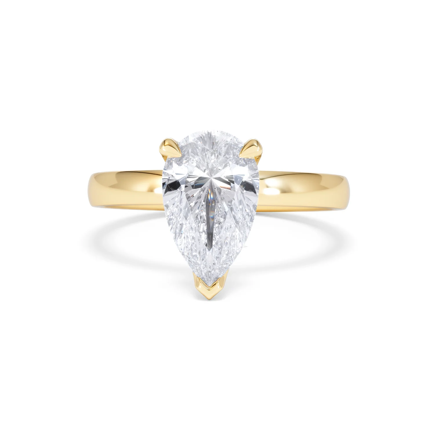 Origin 2.00ct Pear Cut Lab Diamond Solitaire Engagement Ring in 18K Yellow Gold - Image 86