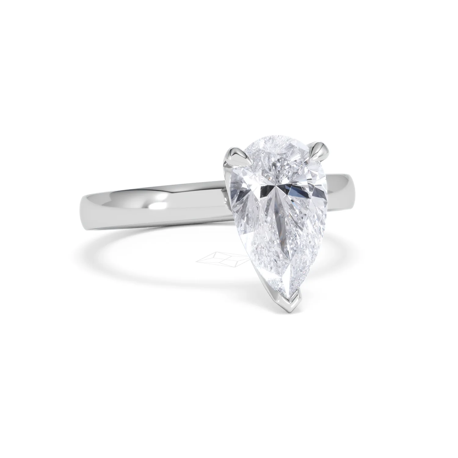 Origin 2.00ct Pear Cut Lab Diamond Solitaire Engagement Ring in Platinum - Image 11