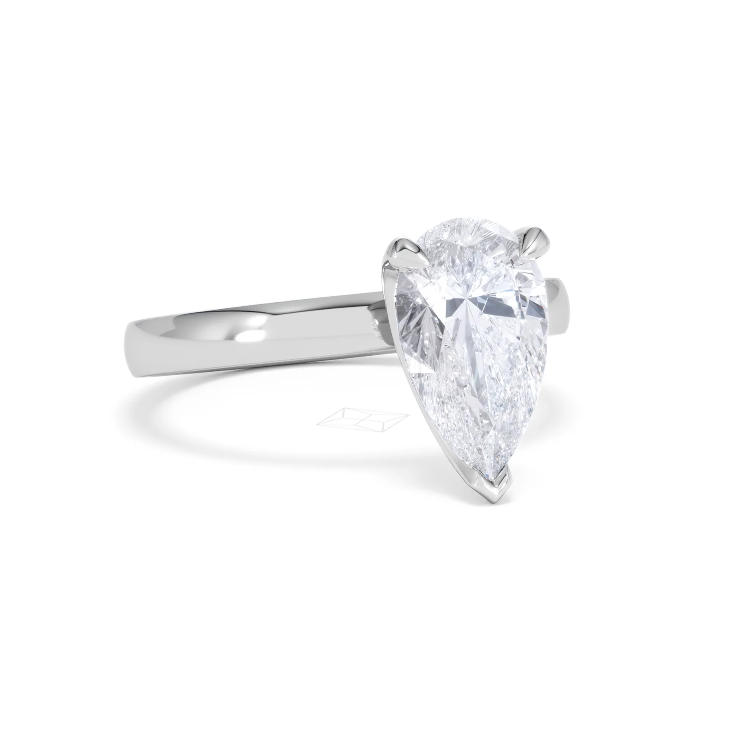 Origin 2.00ct Pear Cut Lab Diamond Solitaire Engagement Ring in Platinum - Image 12