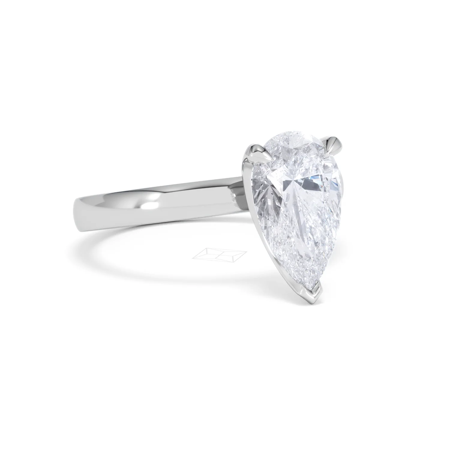 Origin 2.00ct Pear Cut Lab Diamond Solitaire Engagement Ring in Platinum - Image 13