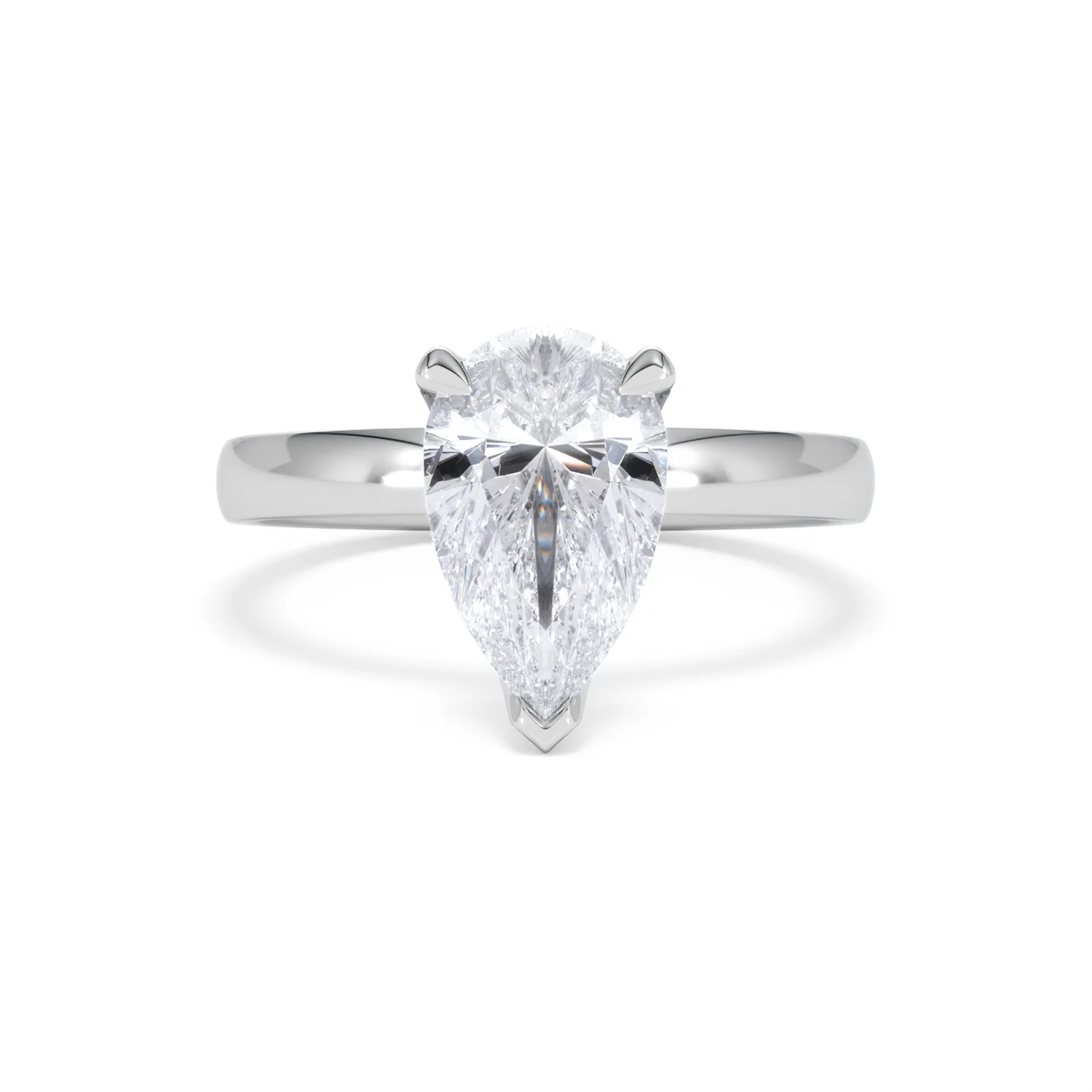 Origin 2.00ct Pear Cut Lab Diamond Solitaire Engagement Ring in Platinum - Image 7