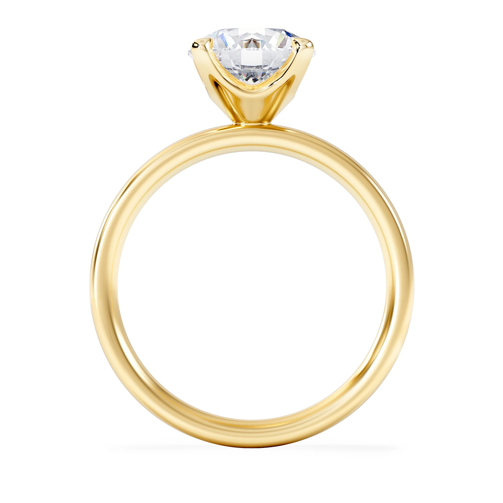 Origin 2.00ct Round Cut Lab Diamond Solitaire Engagement Ring in 18K Yellow Gold - Image 3