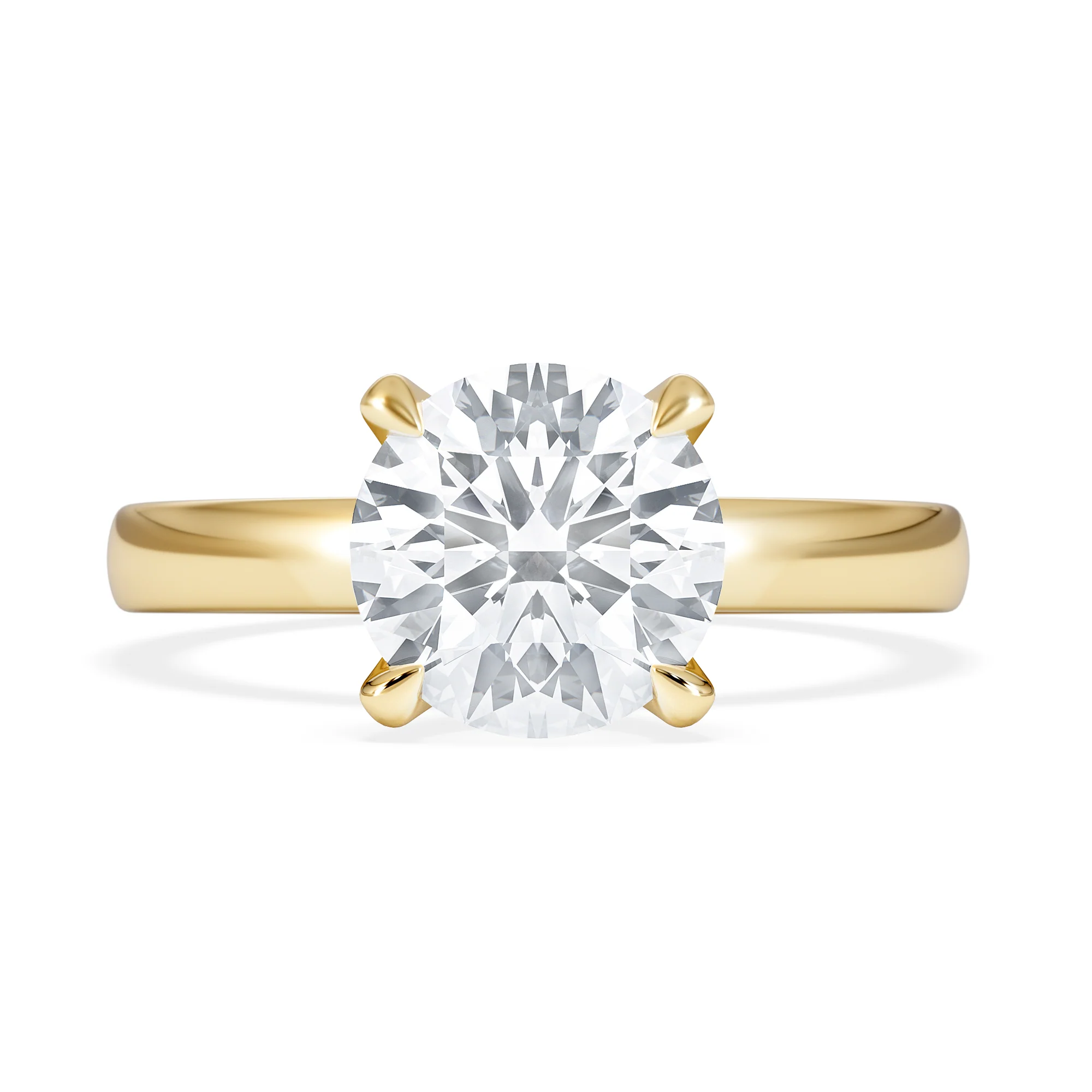 Origin 2.00ct Round Cut Lab Diamond Solitaire Engagement Ring in 18K Yellow Gold - Image 6