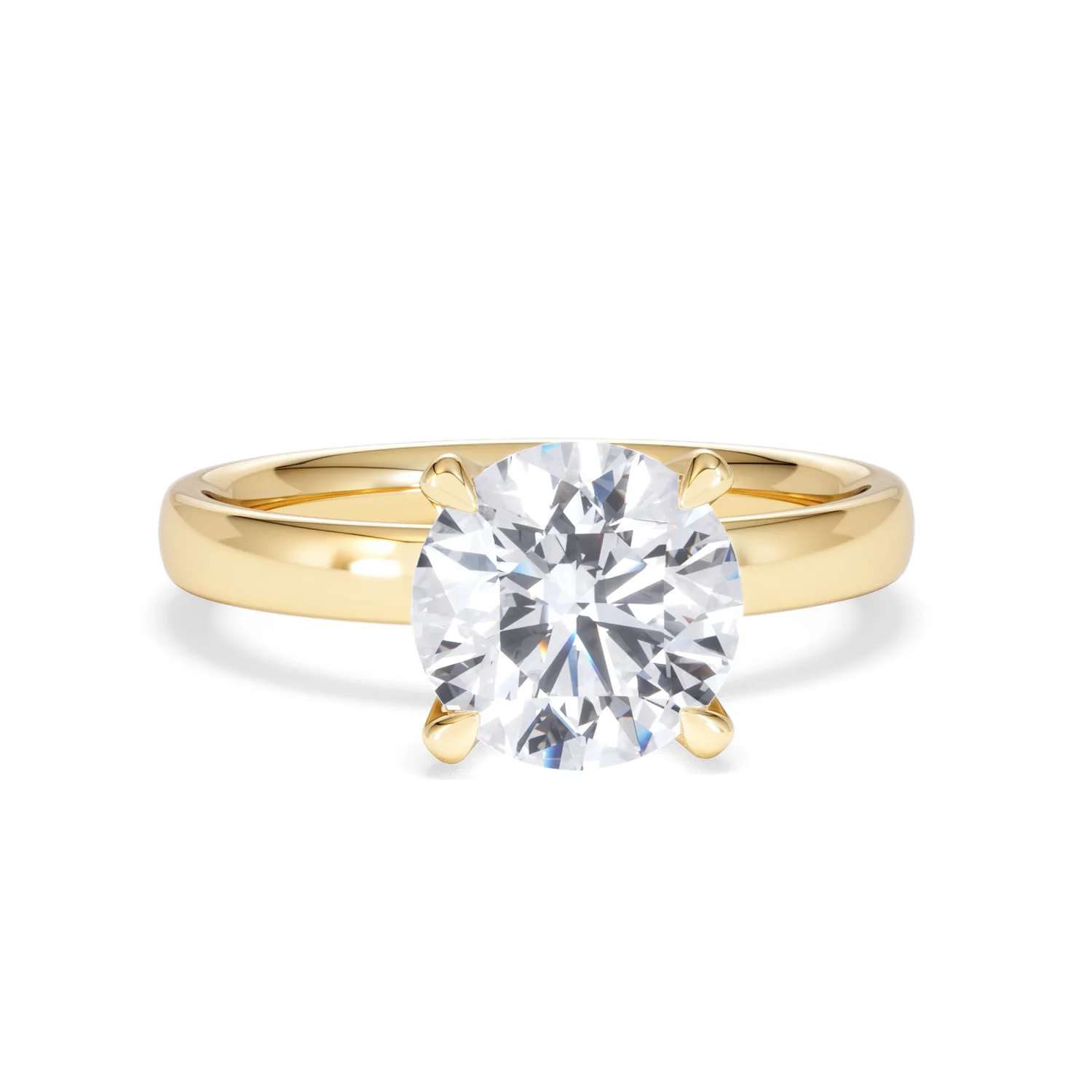 Origin 2.00ct Round Cut Lab Diamond Solitaire Engagement Ring in 18K Yellow Gold - Image 8