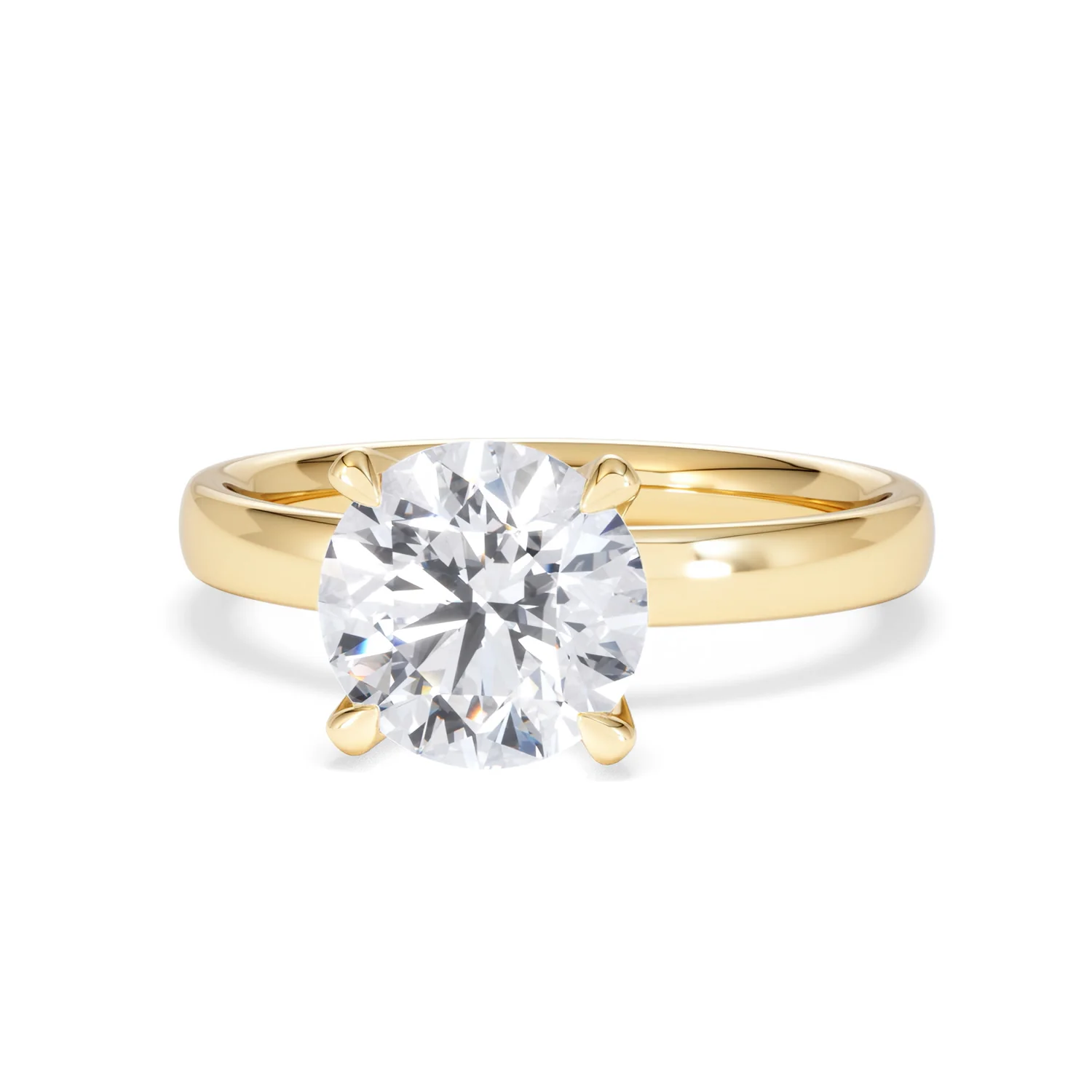 Origin 2.00ct Round Cut Lab Diamond Solitaire Engagement Ring in 18K Yellow Gold - Image 85