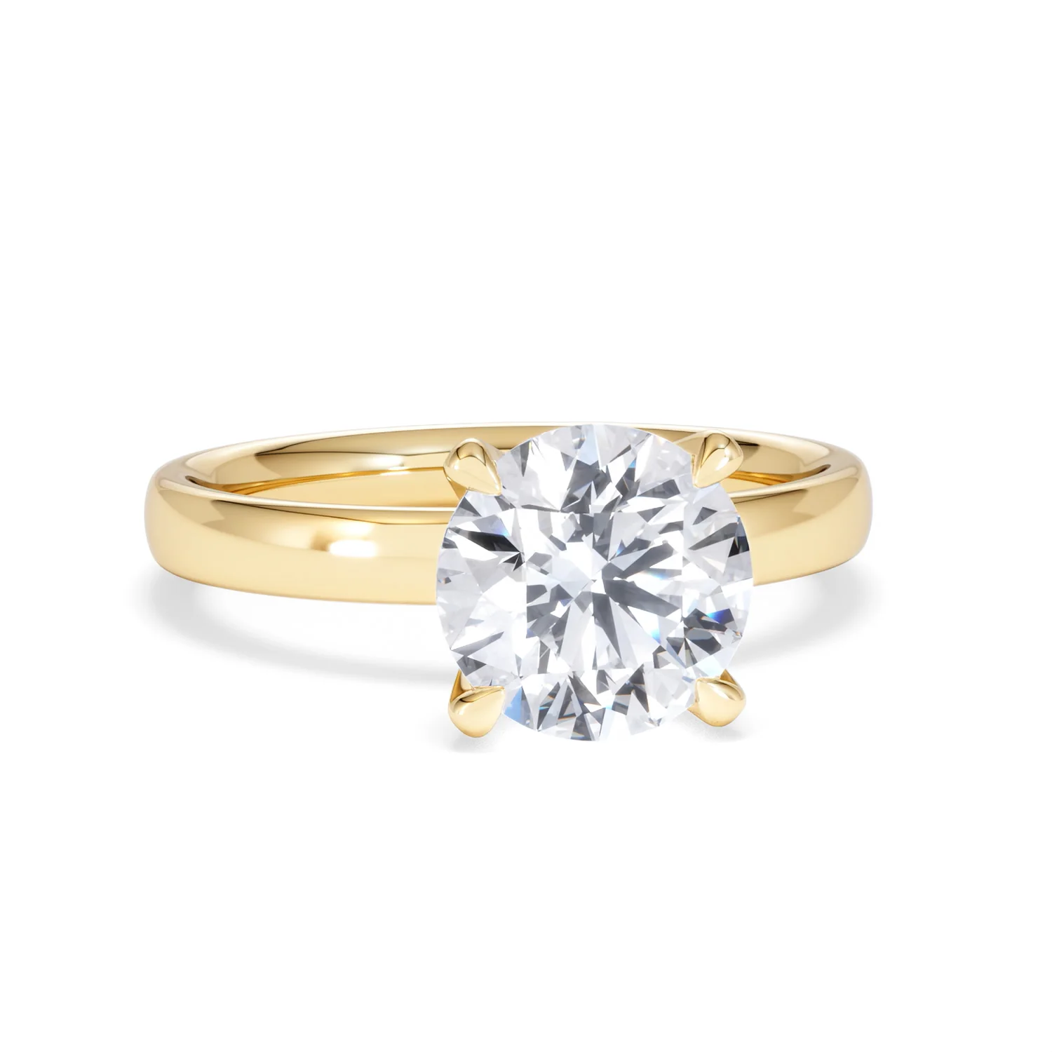 Origin 2.00ct Round Cut Lab Diamond Solitaire Engagement Ring in 18K Yellow Gold - Image 9