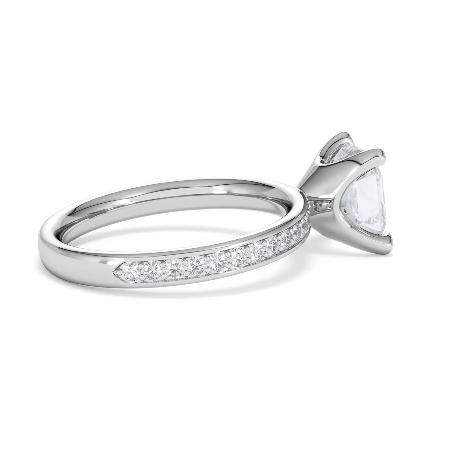 Origin 2.25ct Asscher Cut Lab Diamond Solitaire Engagement Ring with Side Stones in 18K White Gold - Image 31