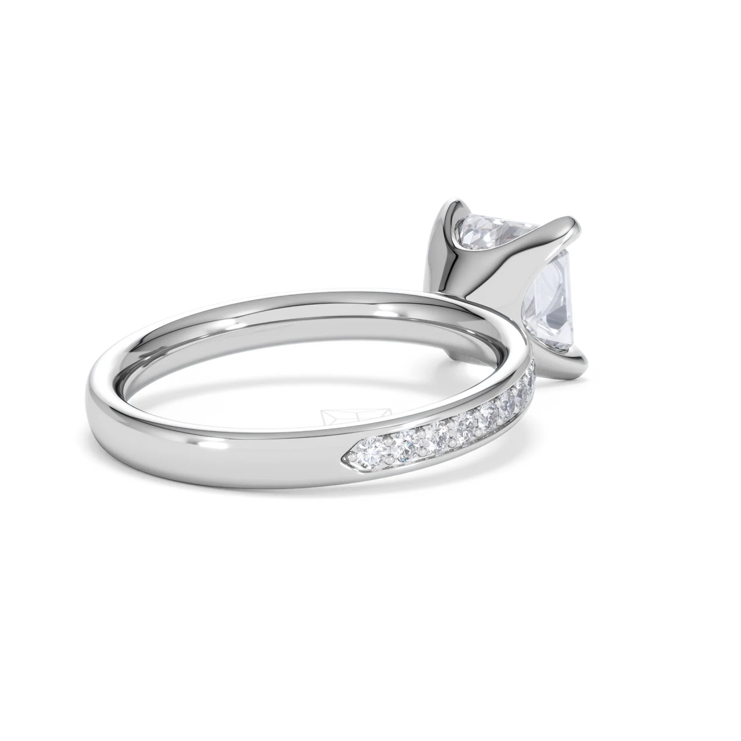 Origin 2.25ct Asscher Cut Lab Diamond Solitaire Engagement Ring with Side Stones in 18K White Gold - Image 38