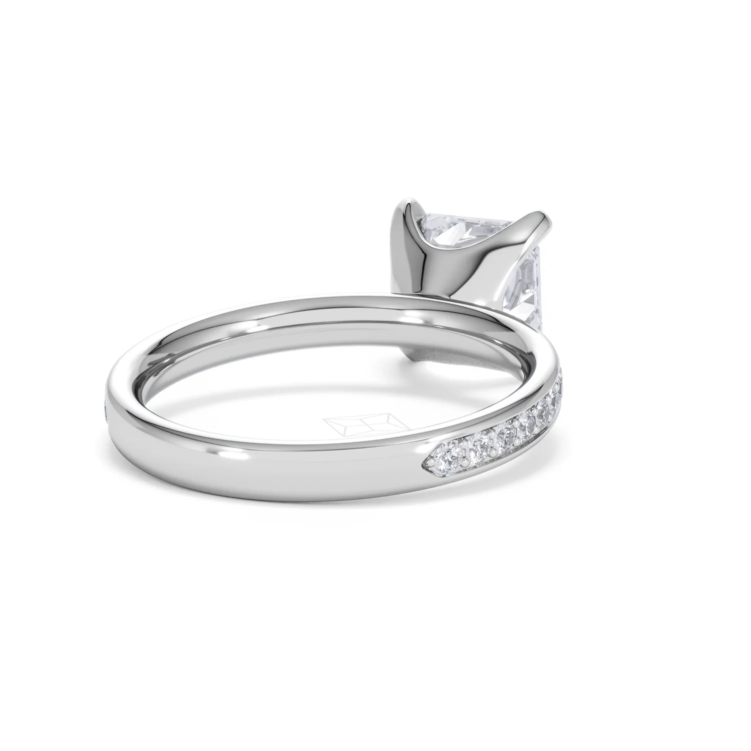 Origin 2.25ct Asscher Cut Lab Diamond Solitaire Engagement Ring with Side Stones in 18K White Gold - Image 41