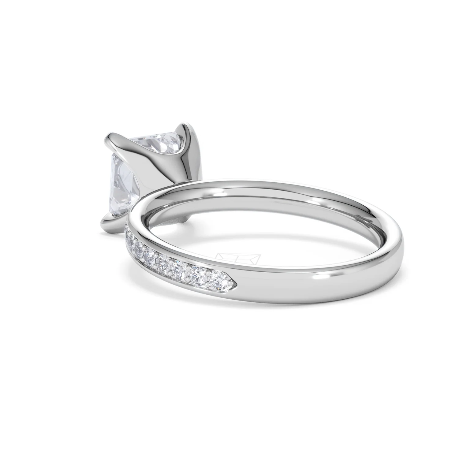 Origin 2.25ct Asscher Cut Lab Diamond Solitaire Engagement Ring with Side Stones in 18K White Gold - Image 55