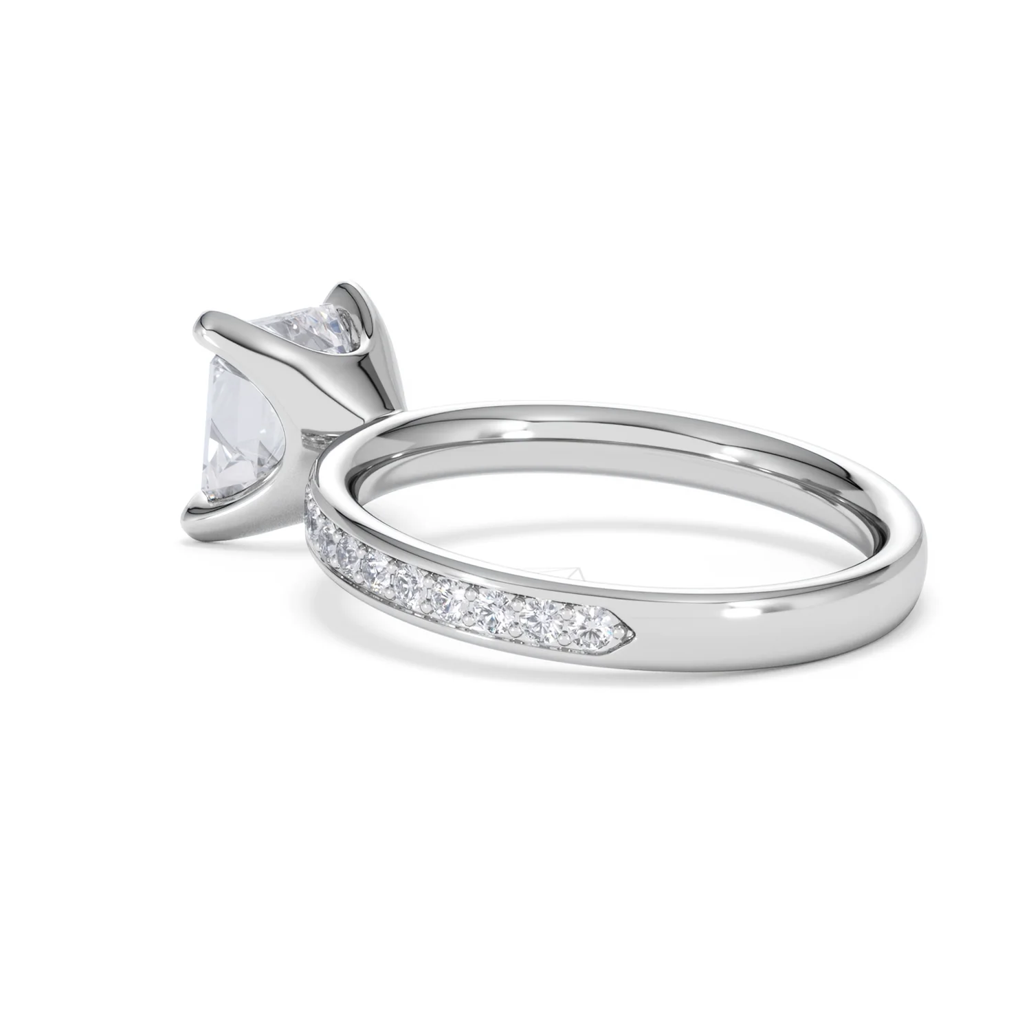 Origin 2.25ct Asscher Cut Lab Diamond Solitaire Engagement Ring with Side Stones in 18K White Gold - Image 58