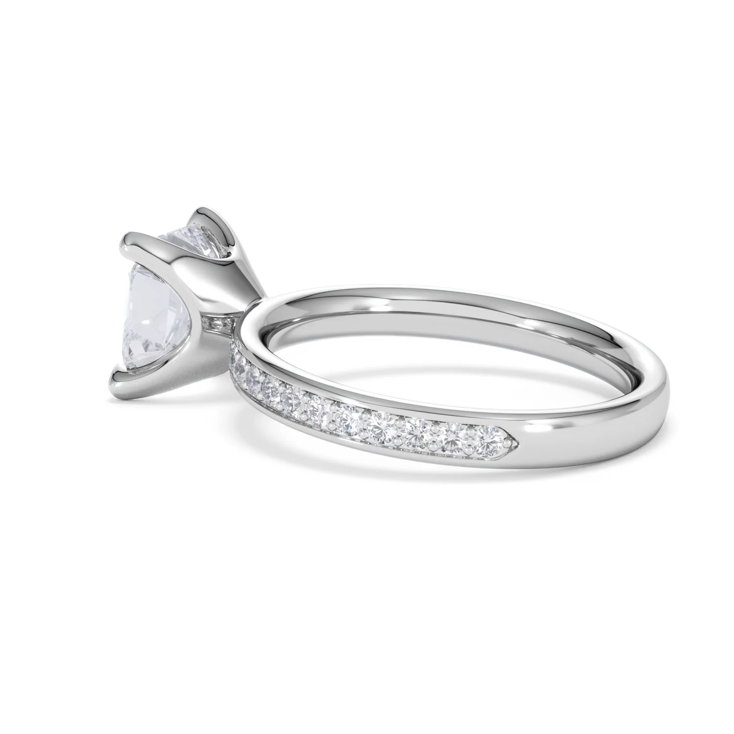 Origin 2.25ct Asscher Cut Lab Diamond Solitaire Engagement Ring with Side Stones in 18K White Gold - Image 61