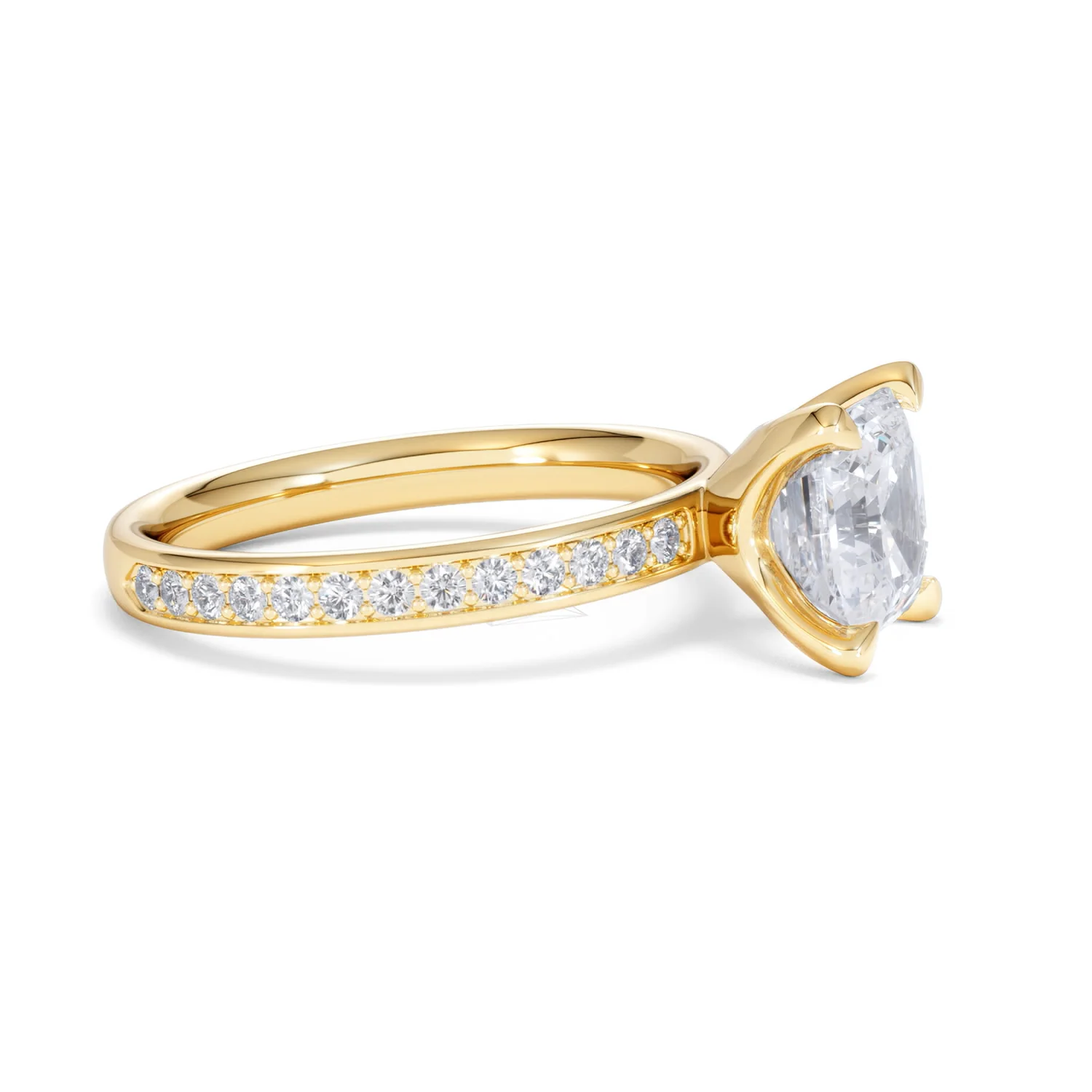 Origin 2.25ct Asscher Cut Lab Diamond Solitaire Engagement Ring with Side Stones in 18K Yellow Gold - Image 22